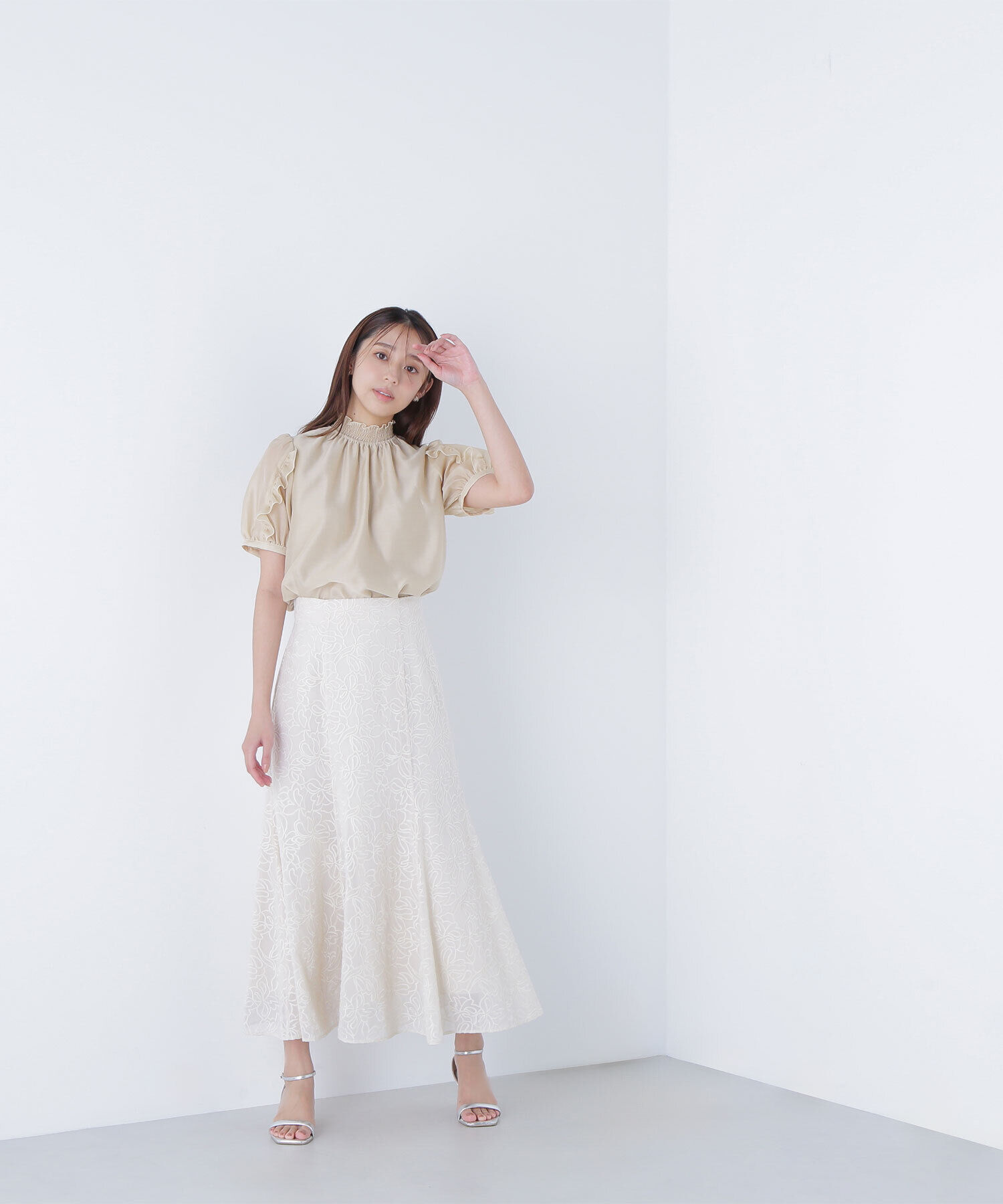  「フラワー刺繍マーメイドスカート」|スカート|