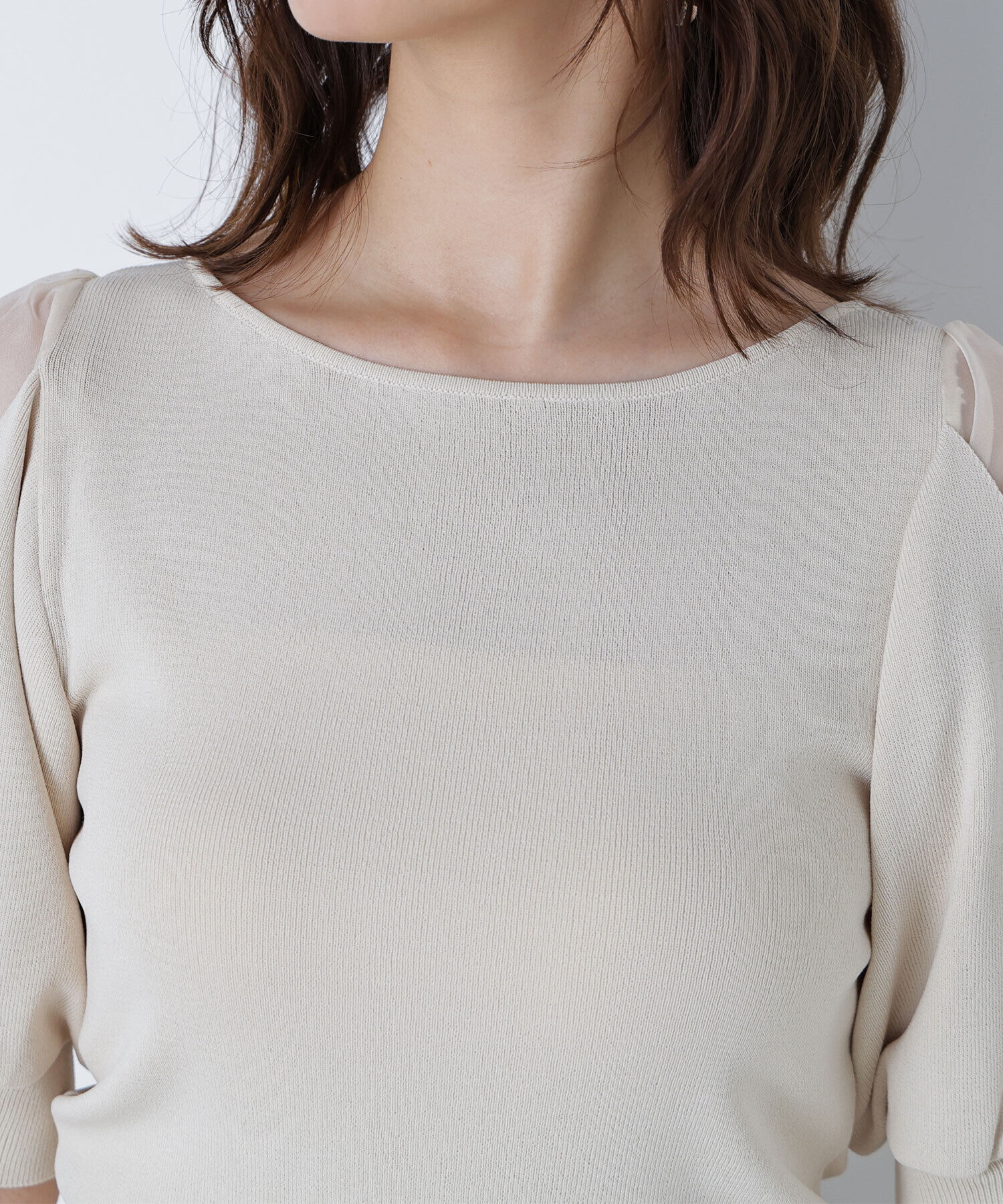  「シアーレイヤースリーブニット」|ニット・セーター|