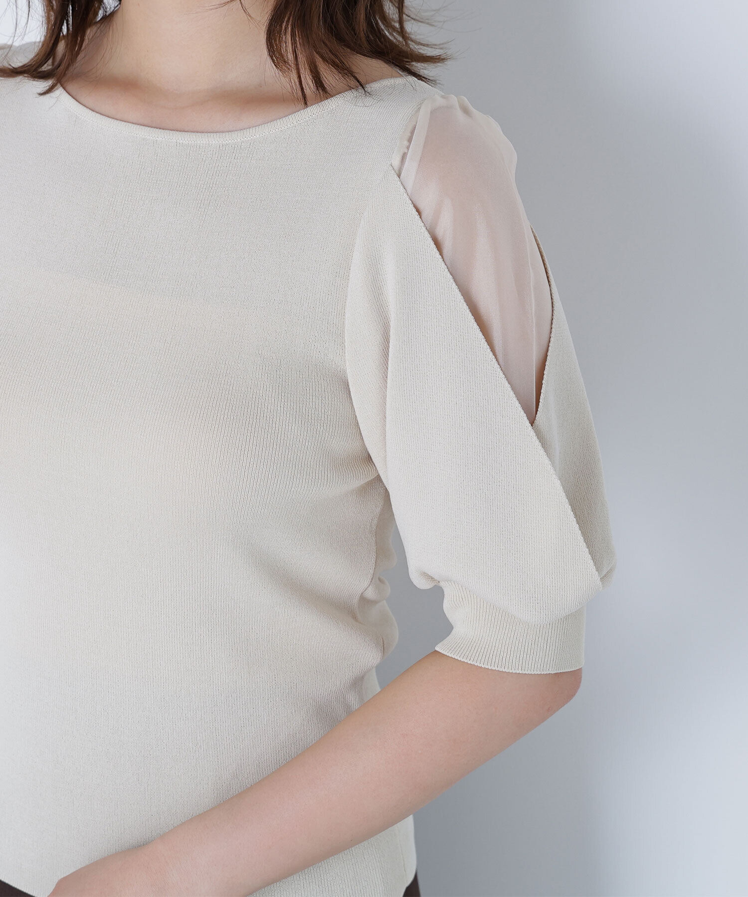  「シアーレイヤースリーブニット」|ニット・セーター|