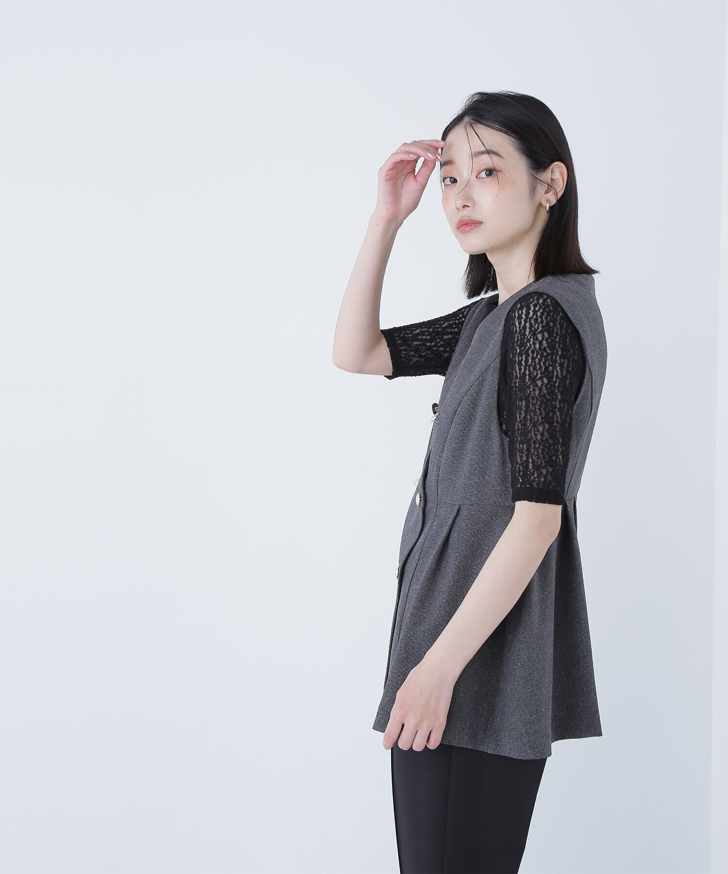  「メタルボタンペプラムジレ」|ブルゾン・スタジャン|