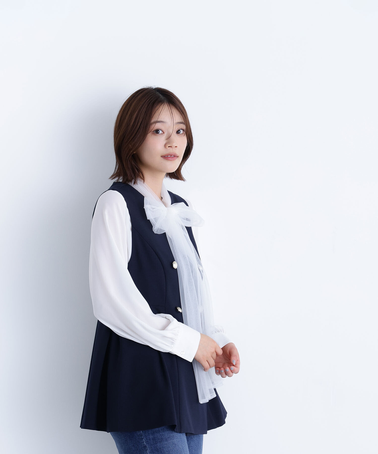  「メタルボタンペプラムジレ」|ブルゾン・スタジャン|