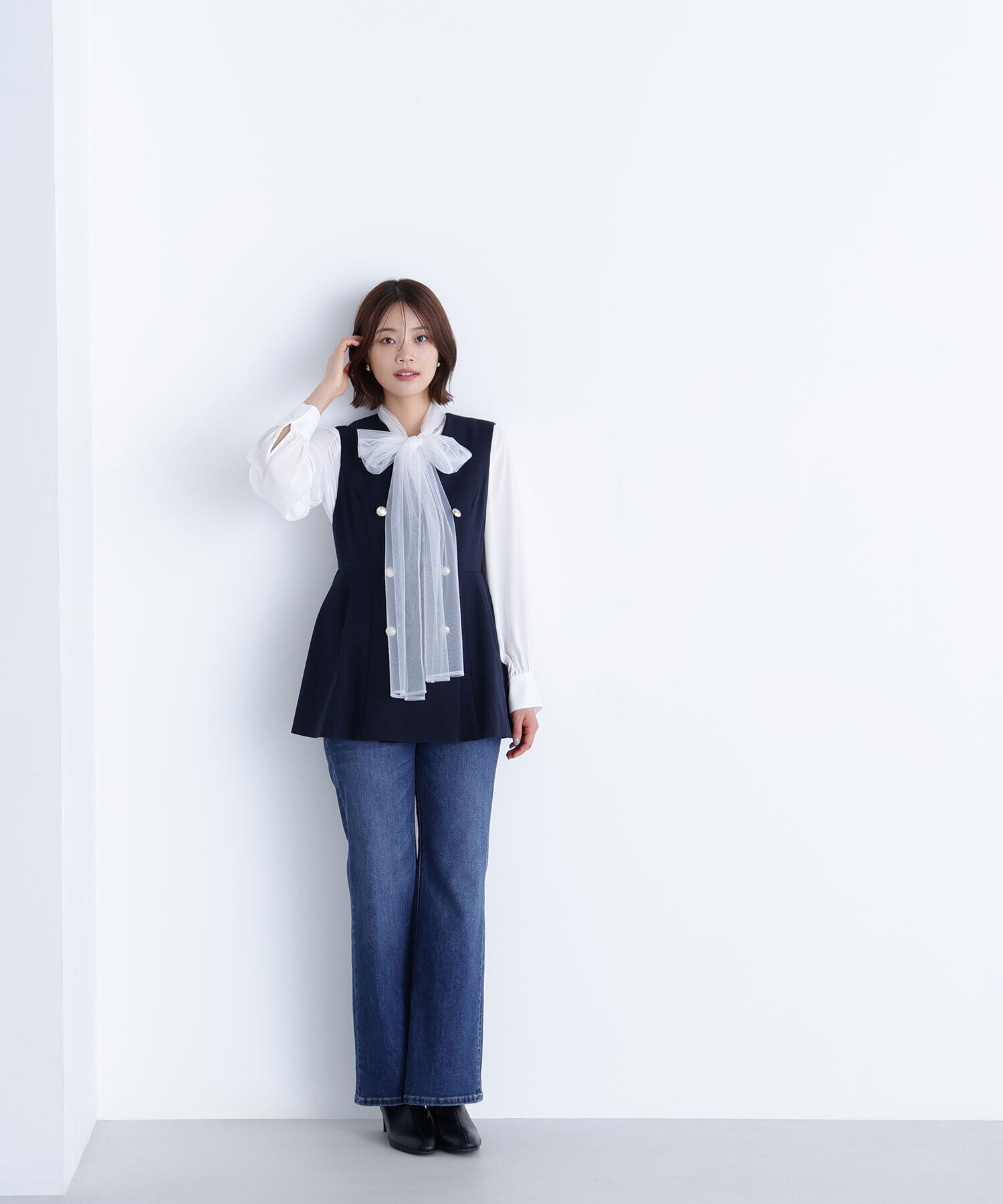  「メタルボタンペプラムジレ」|ブルゾン・スタジャン|