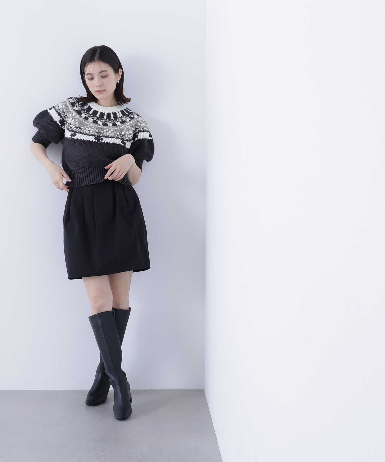  「ノルディックハーフスリーブニット」|ニット・セーター|