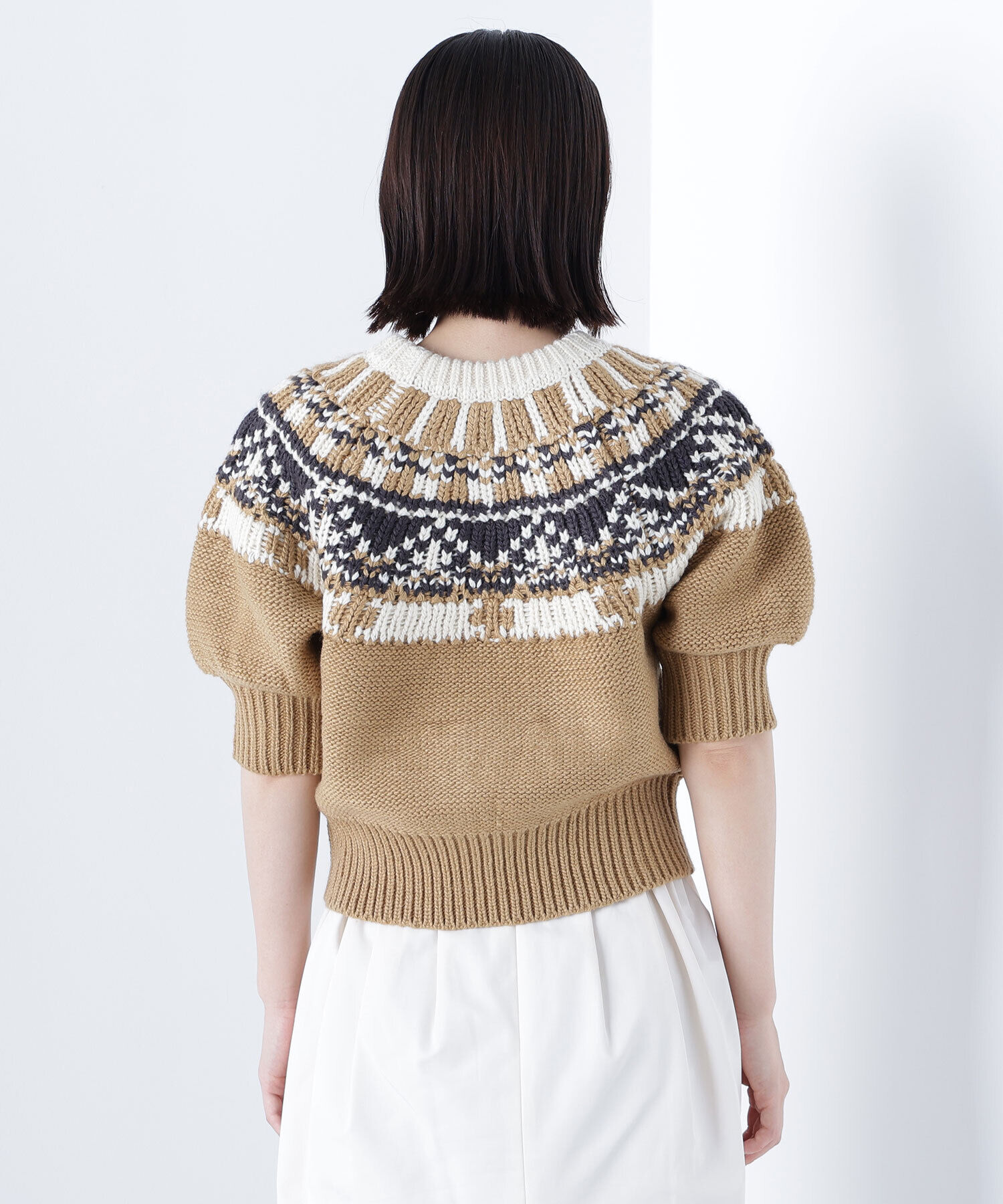  「ノルディックハーフスリーブニット」|ニット・セーター|