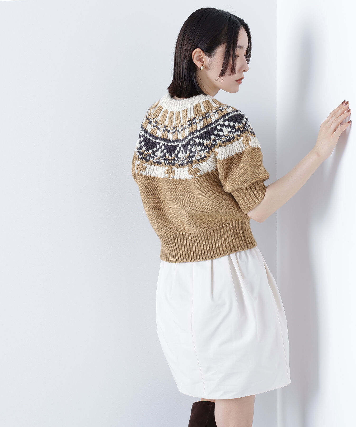  「ノルディックハーフスリーブニット」|ニット・セーター|