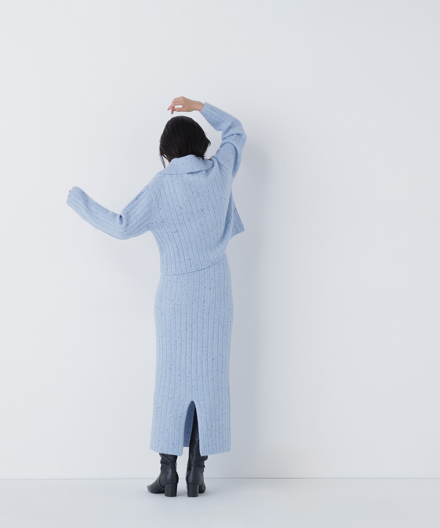  「スパンコールラメニットセットアップ」|ワンピース|