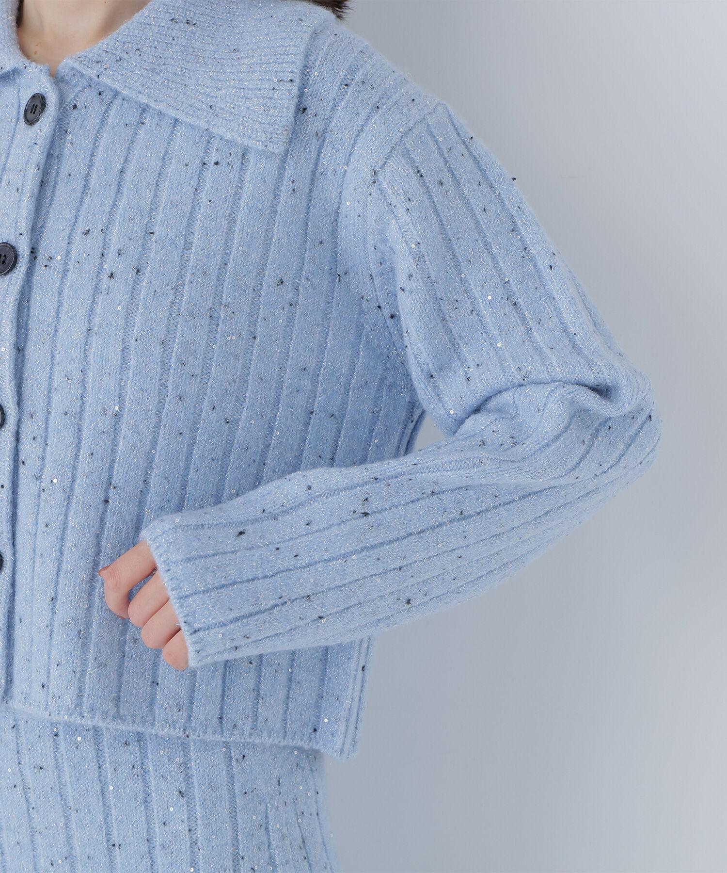  「スパンコールラメニットセットアップ」|ワンピース|