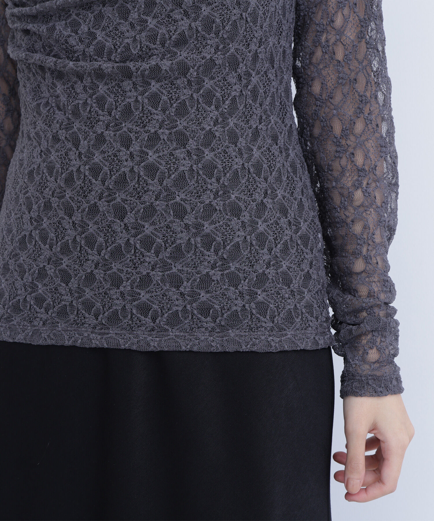  「レースドレープカットソー」|Tシャツ・カットソー|