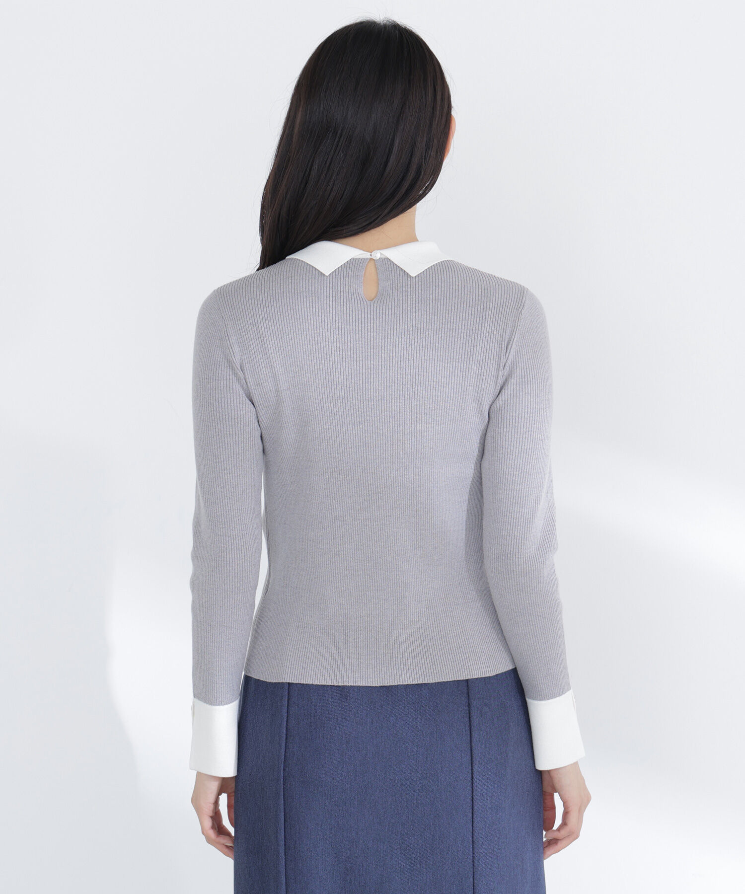  「襟付リブベーシックニット」|ニット・セーター|