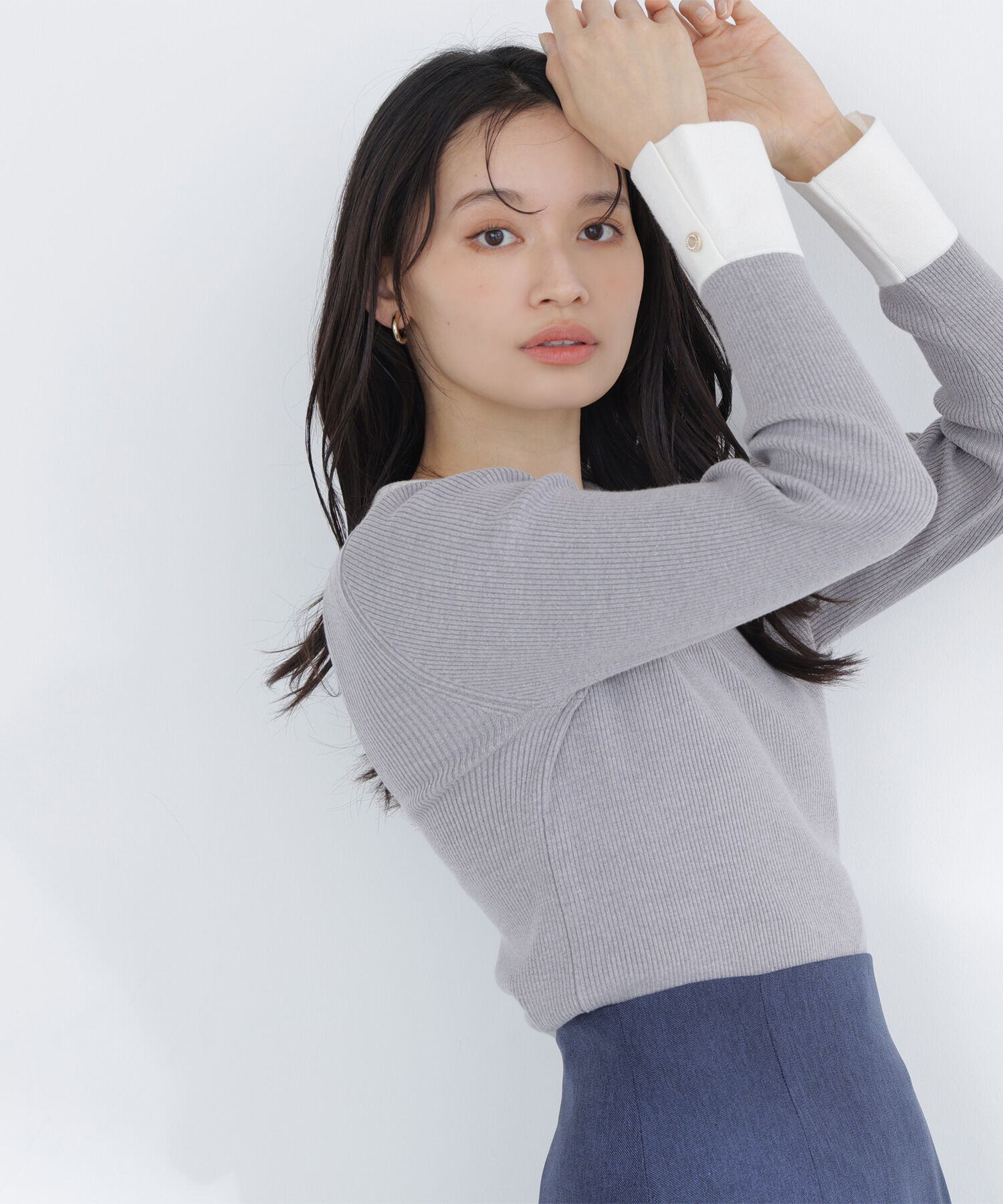  「襟付リブベーシックニット」|ニット・セーター|
