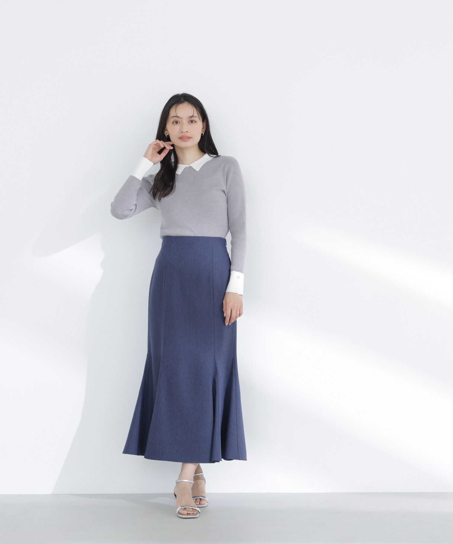  「襟付リブベーシックニット」|ニット・セーター|