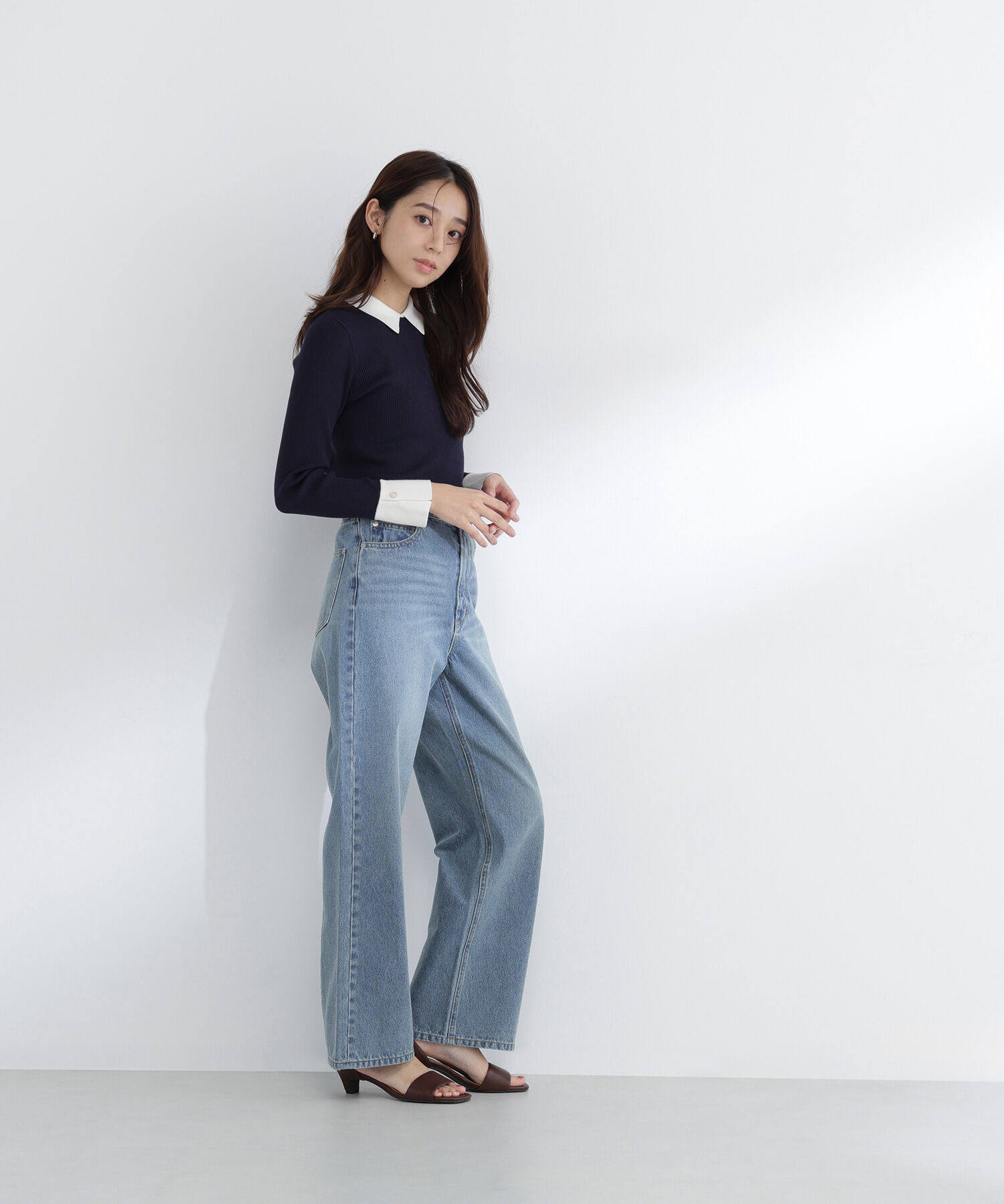  「襟付リブベーシックニット」|ニット・セーター|