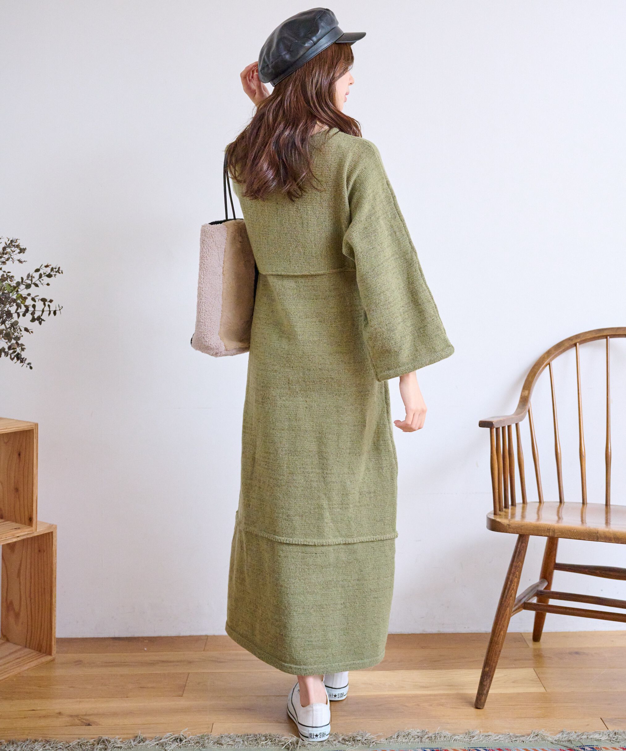  「アウトリンキングドルマンニットワンピース」|ワンピース|