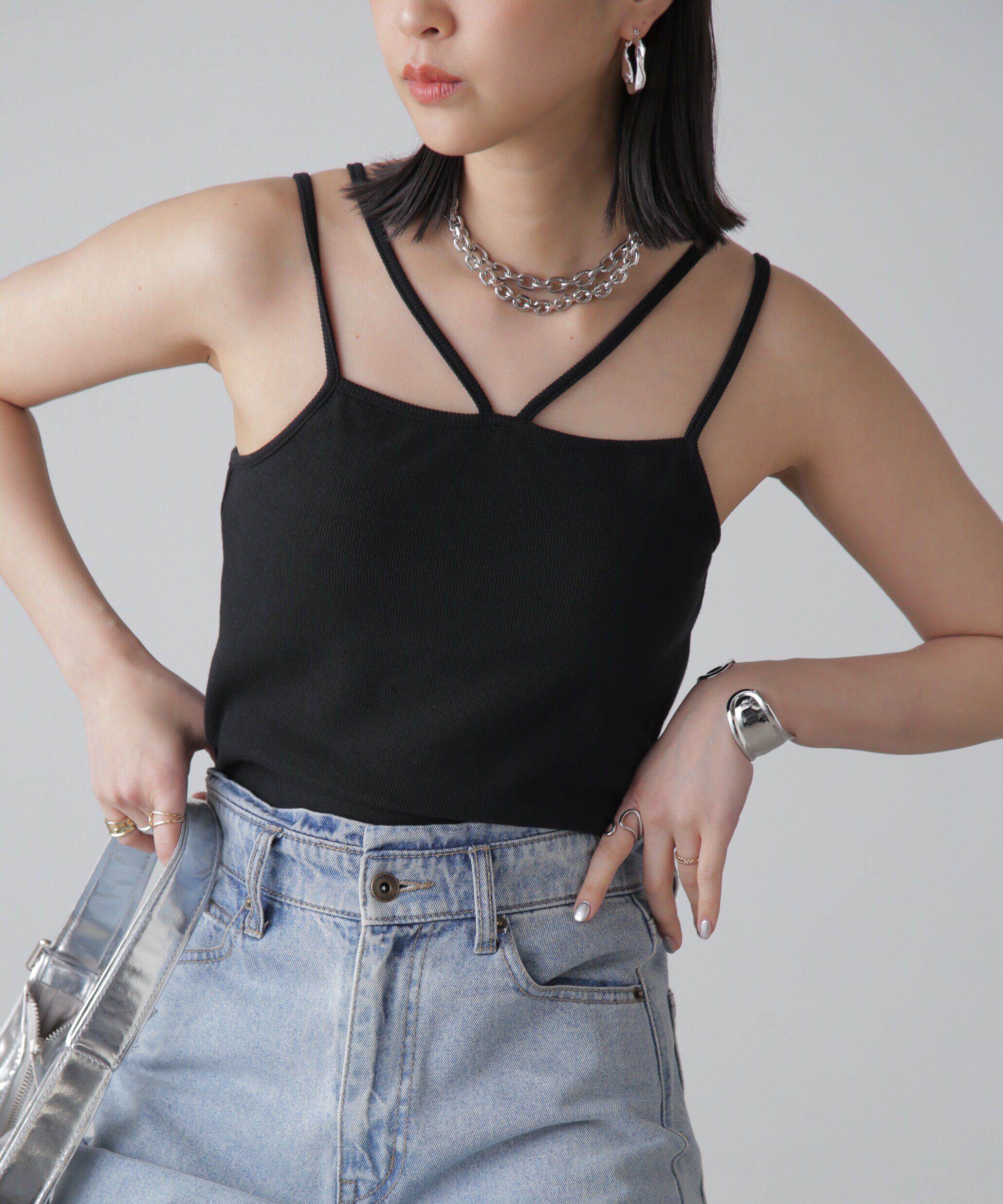  「カップ付きホルターネックキャミソール」|Tシャツ・カットソー|