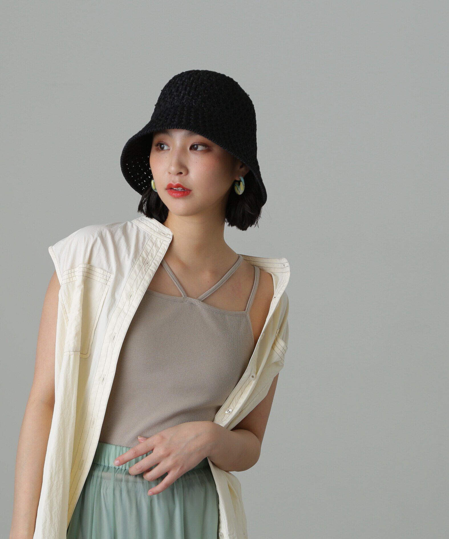  「カップ付きホルターネックキャミソール」|Tシャツ・カットソー|