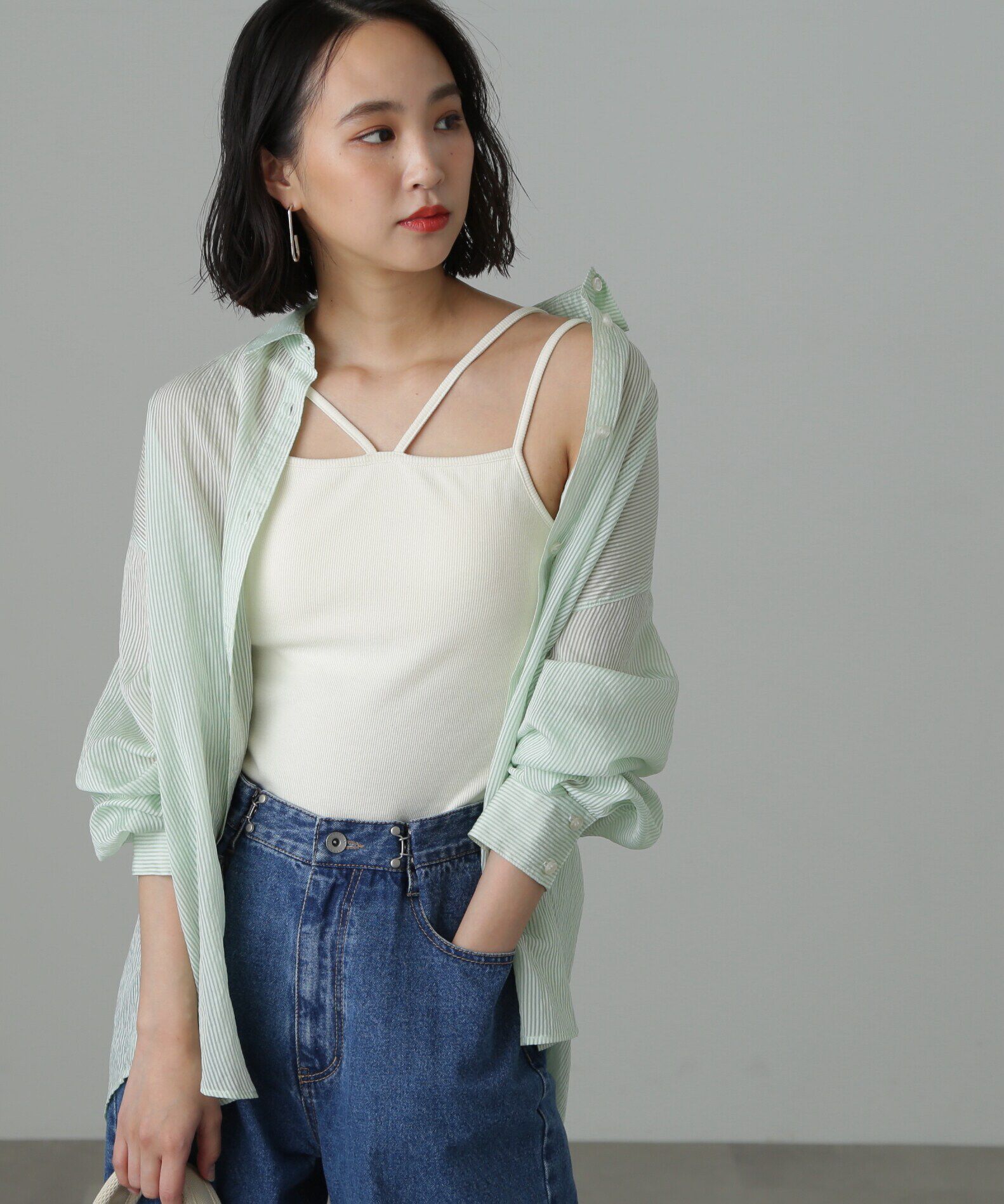  「カップ付きホルターネックキャミソール」|Tシャツ・カットソー|