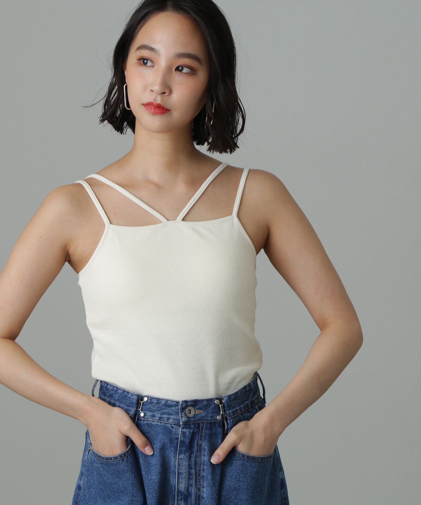  「カップ付きホルターネックキャミソール」|Tシャツ・カットソー|