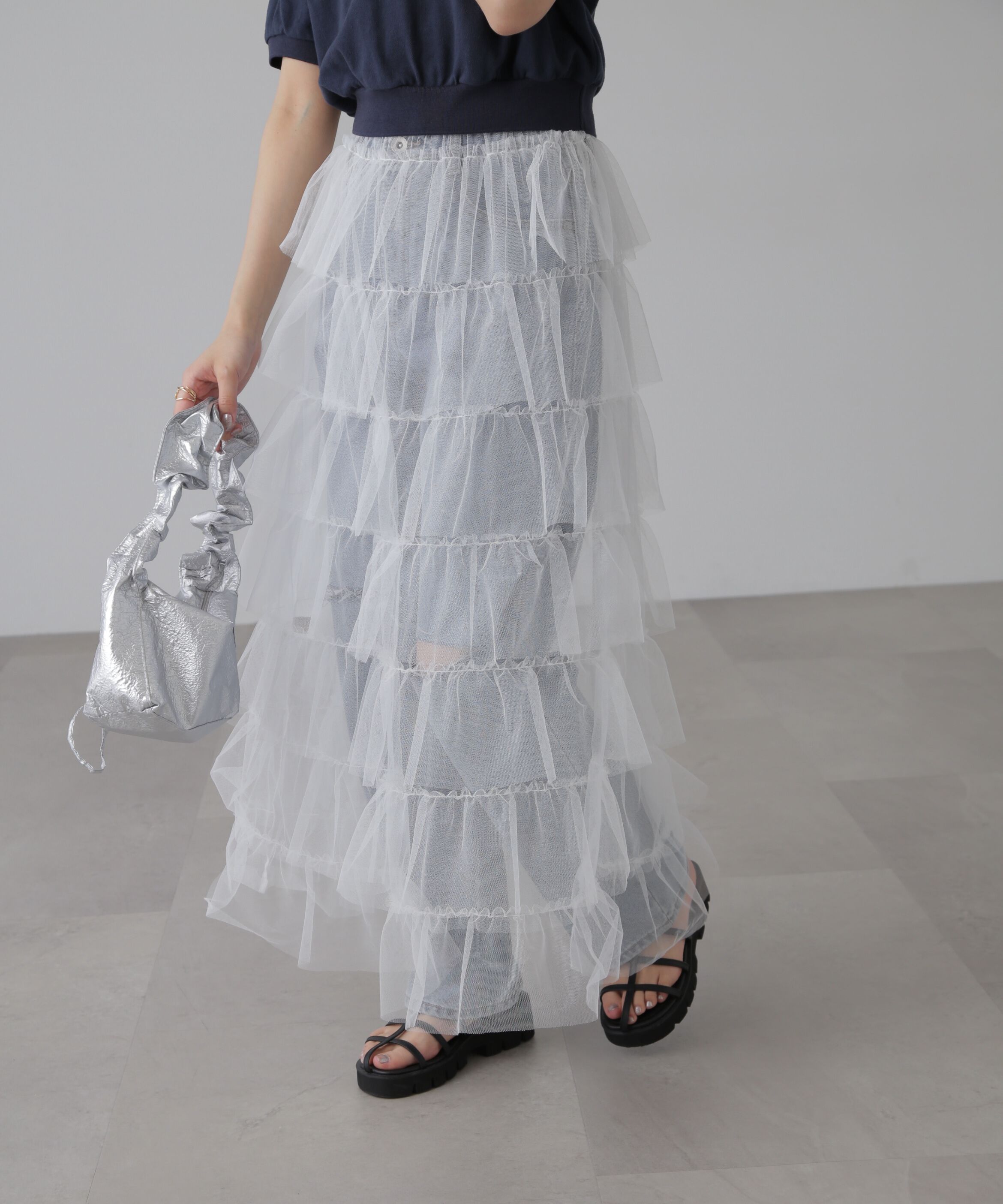  「チュールティアードスカート」|スカート|