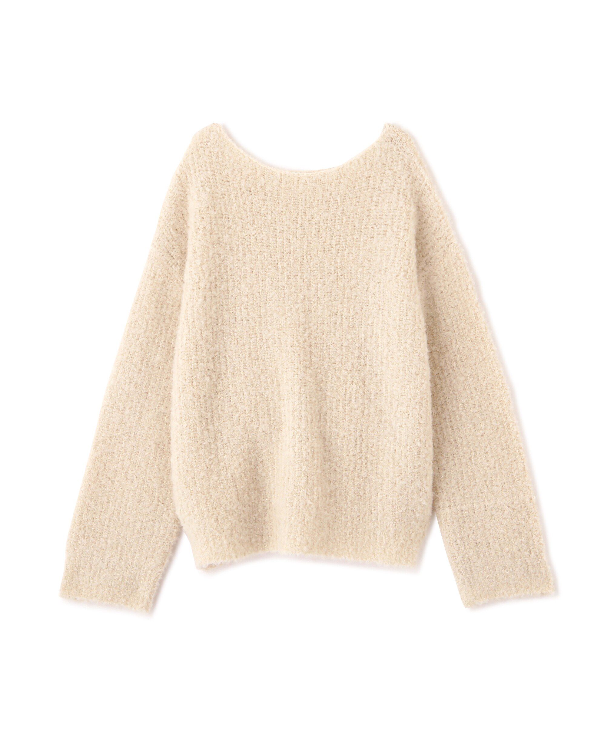  「ラメミックスブークレー畦ニット」|ニット・セーター|