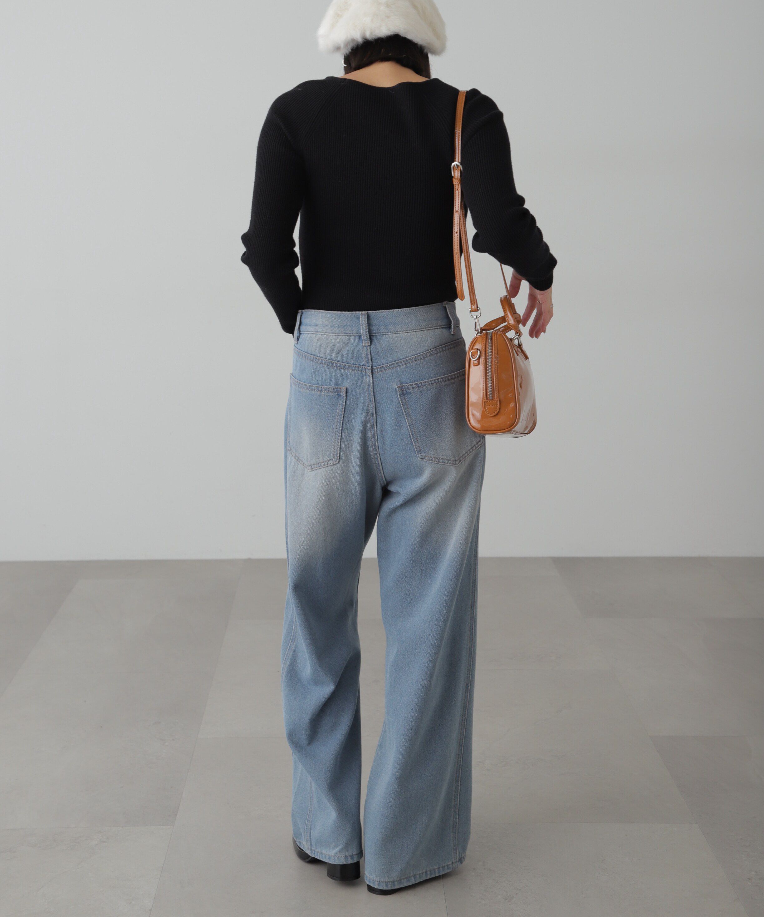  「クルーネックカッティングニット」|ニット・セーター|