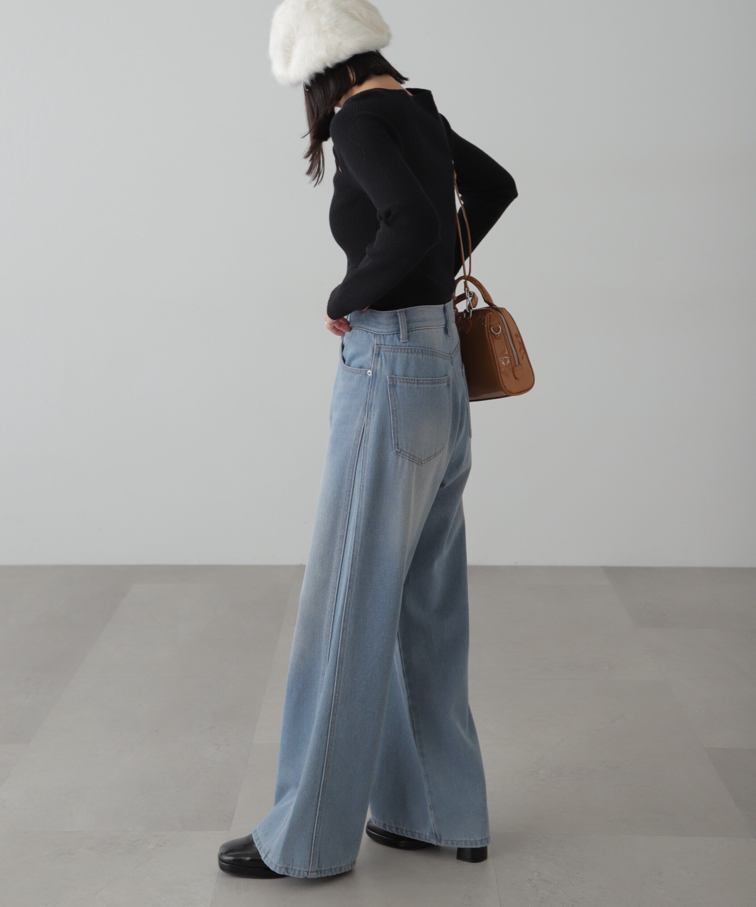  「クルーネックカッティングニット」|ニット・セーター|