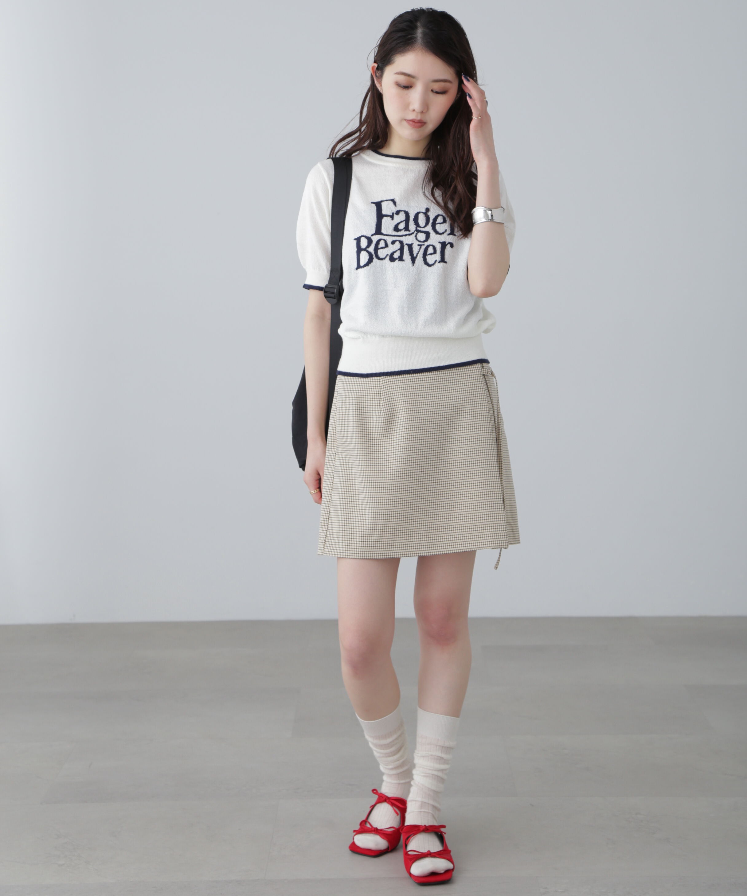  「インナーパンツ付きラップ風ミニスカート」|スカート|