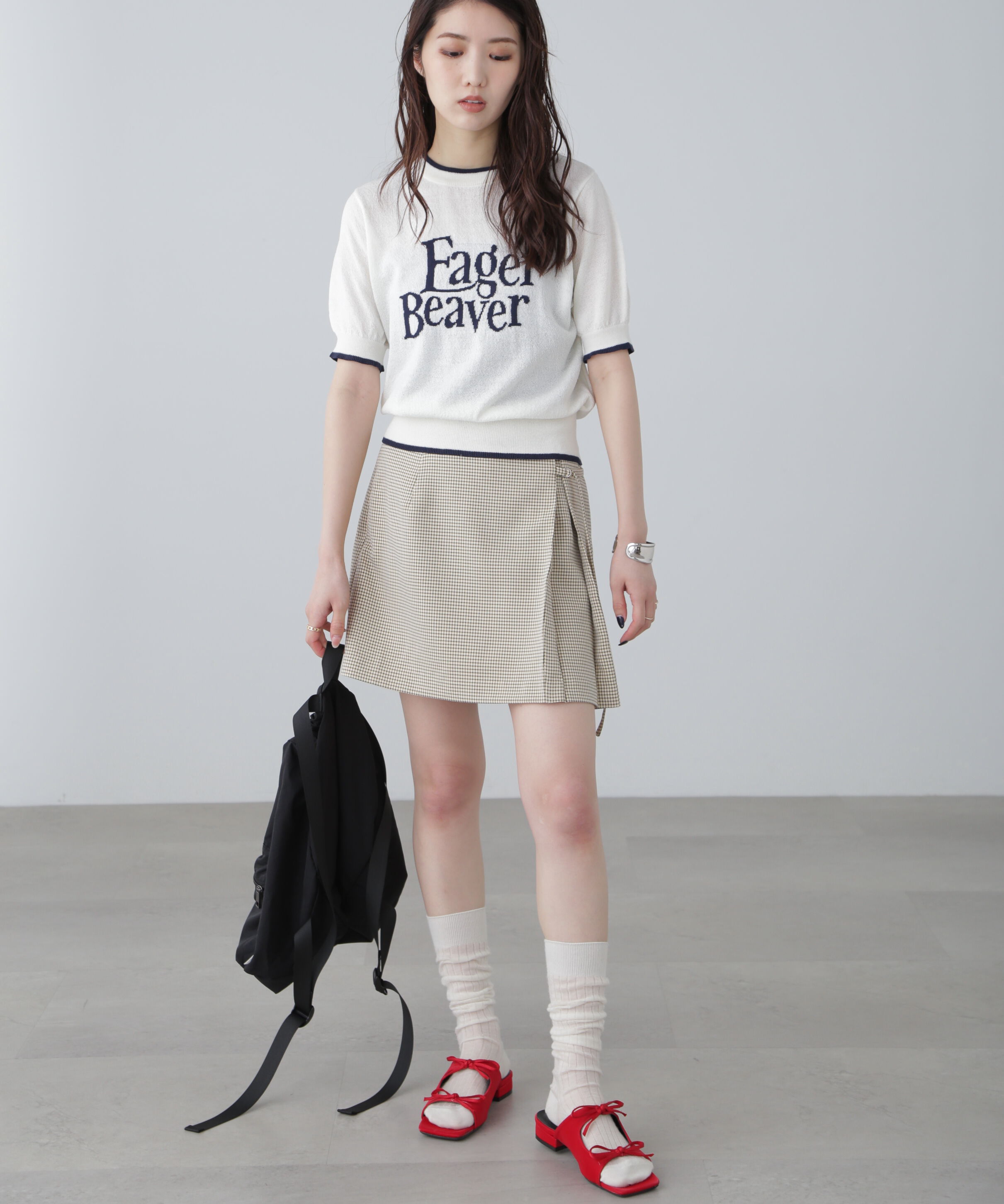  「インナーパンツ付きラップ風ミニスカート」|スカート|