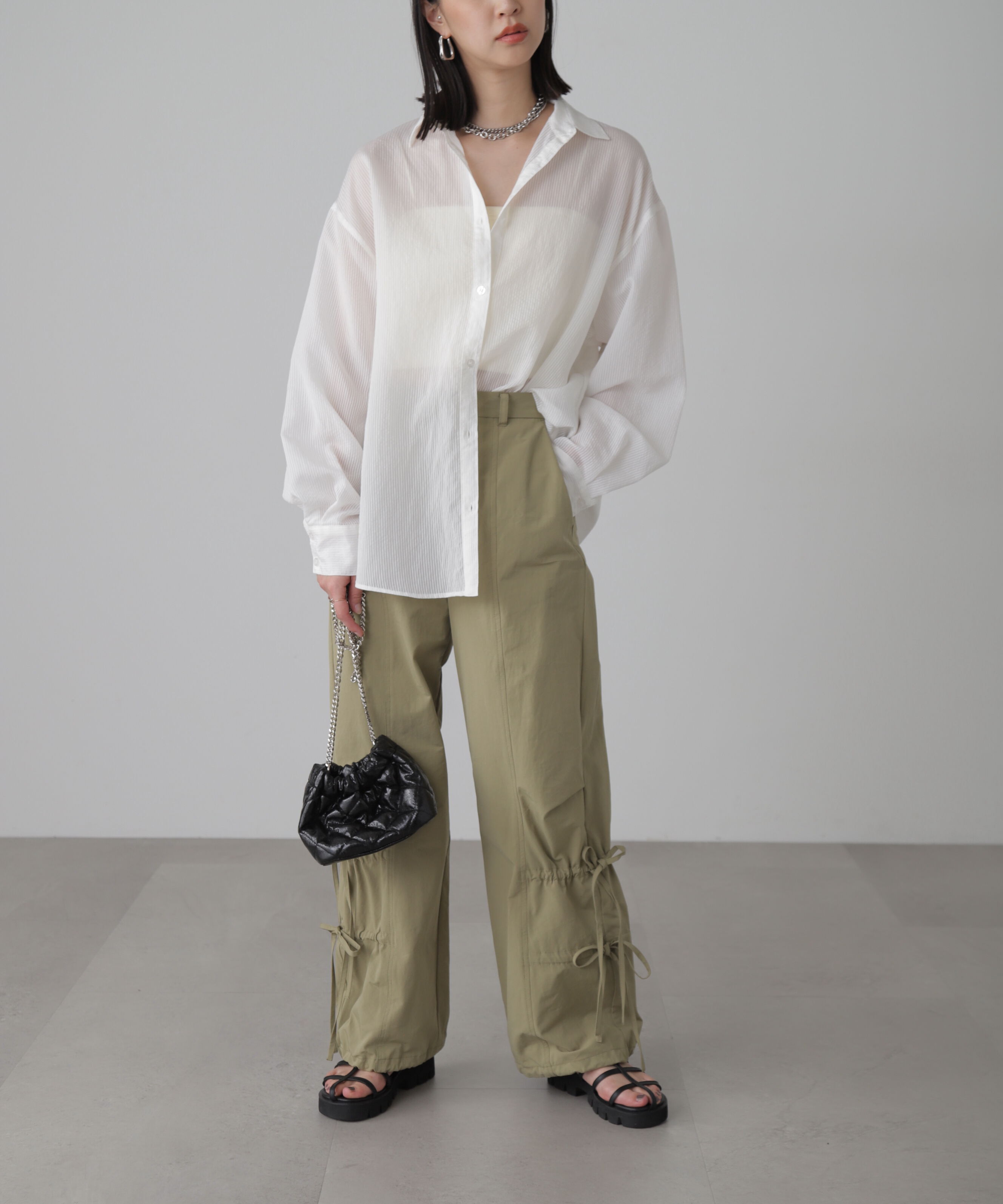  「シアーストライプオーバーシャツ」|シャツ・ブラウス|