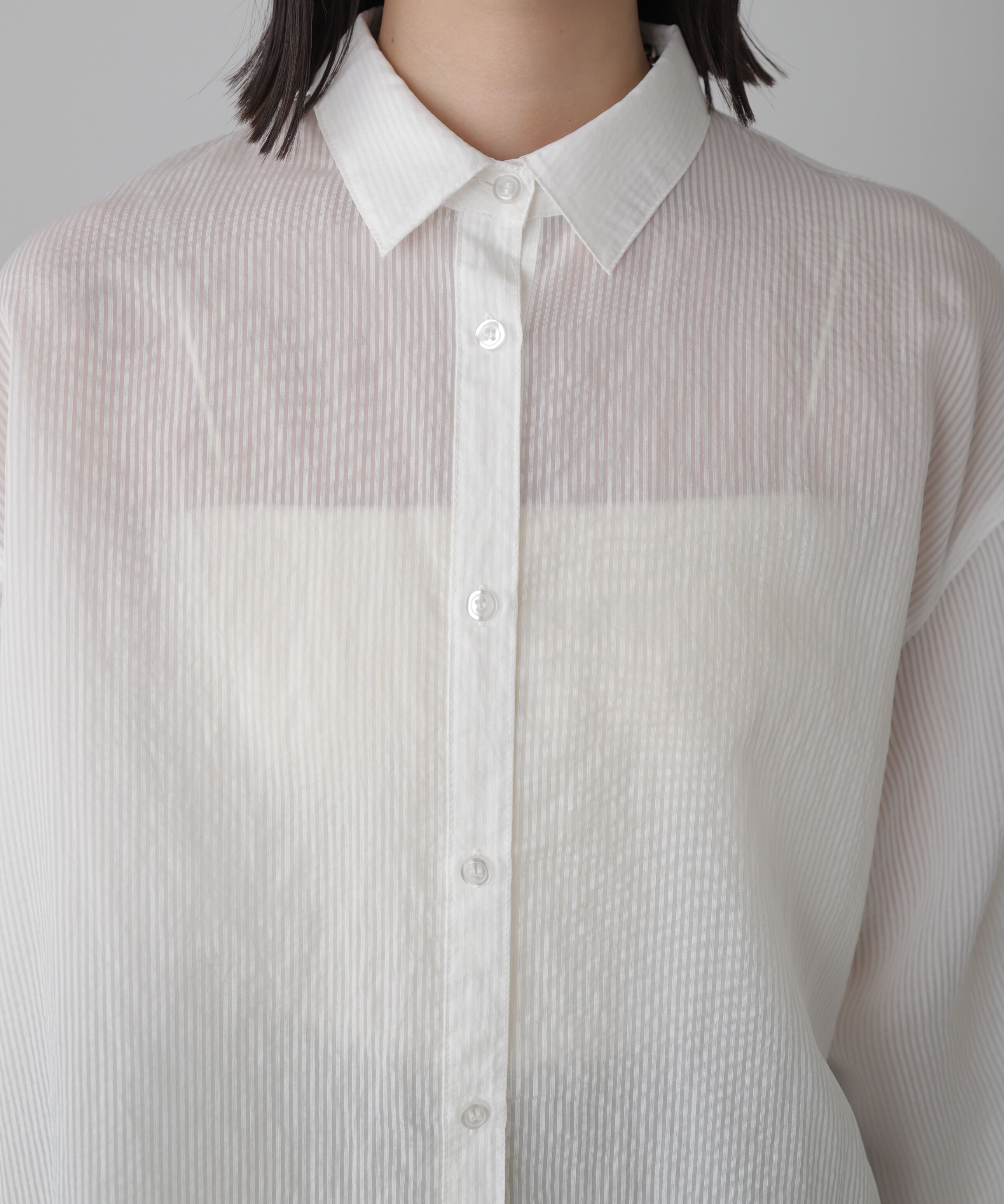  「シアーストライプオーバーシャツ」|シャツ・ブラウス|