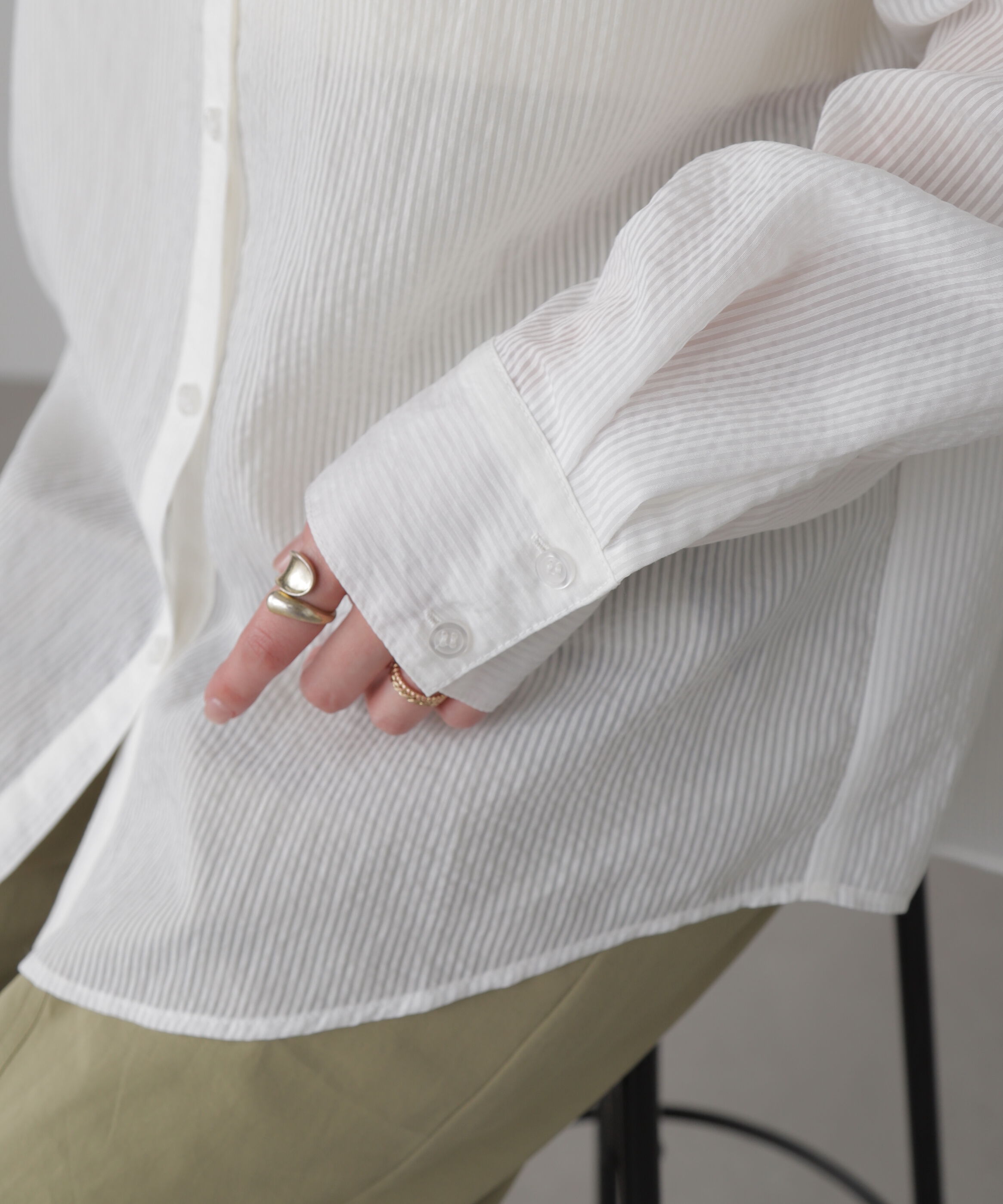  「シアーストライプオーバーシャツ」|シャツ・ブラウス|