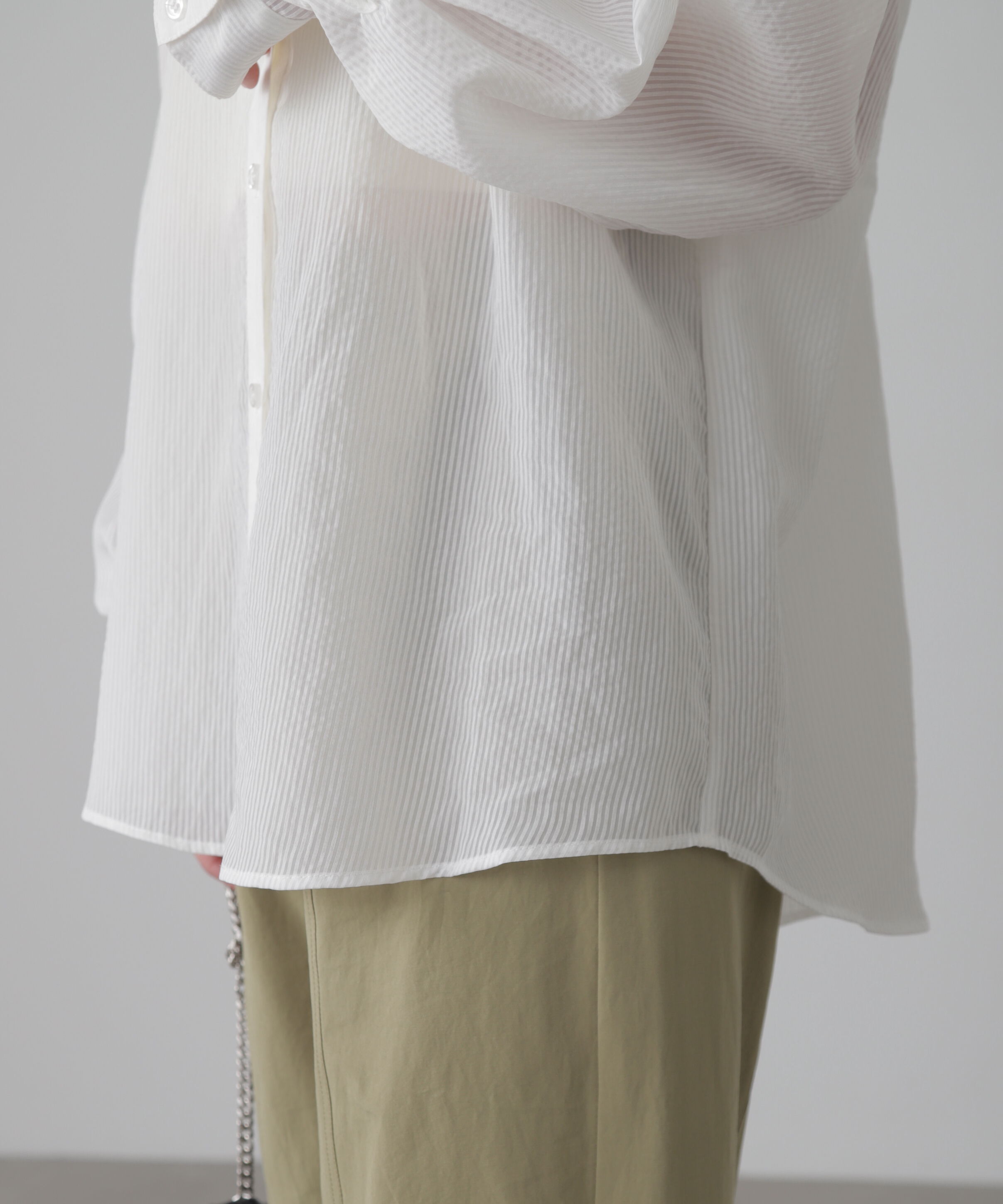  「シアーストライプオーバーシャツ」|シャツ・ブラウス|