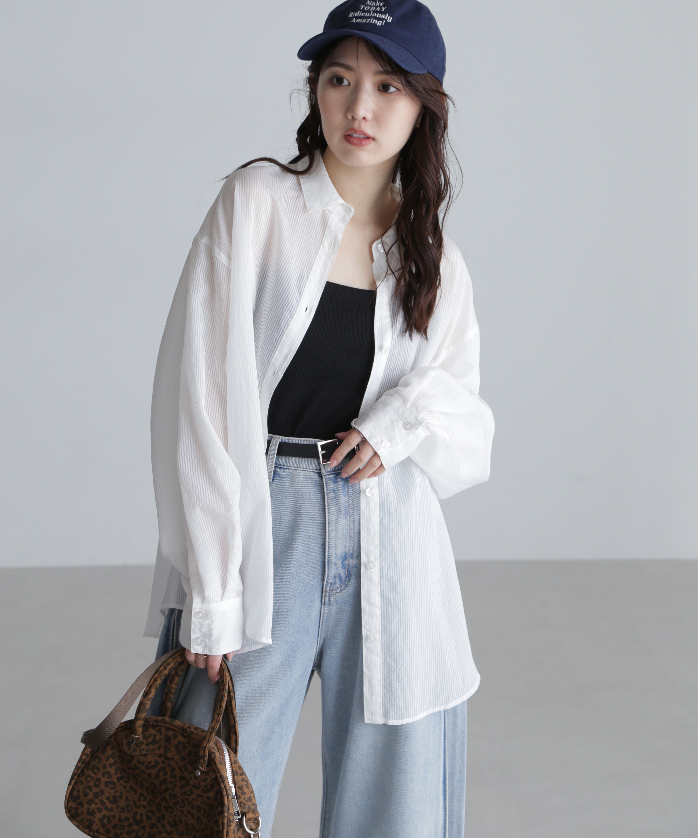  「シアーストライプオーバーシャツ」|シャツ・ブラウス|