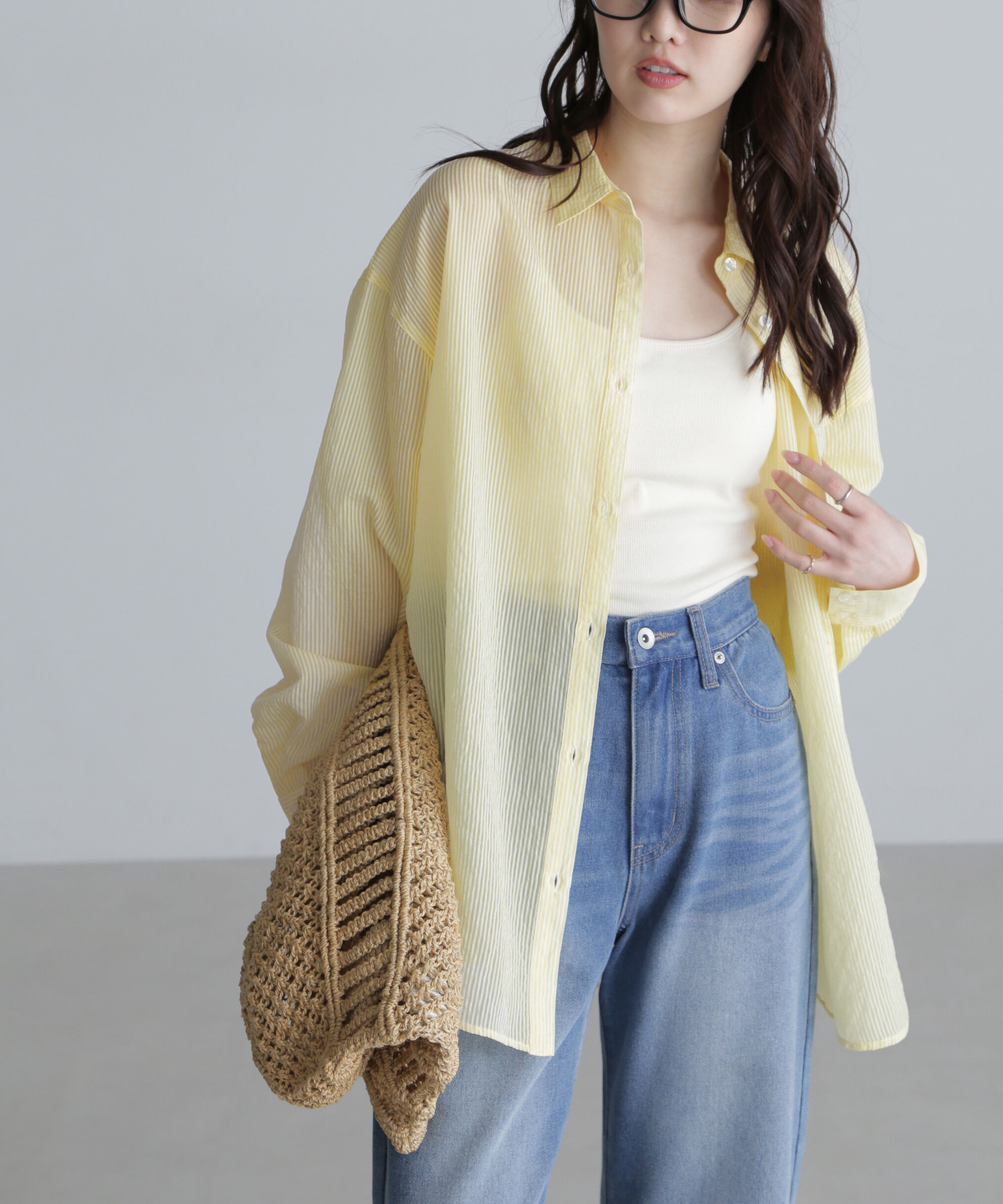  「シアーストライプオーバーシャツ」|シャツ・ブラウス|