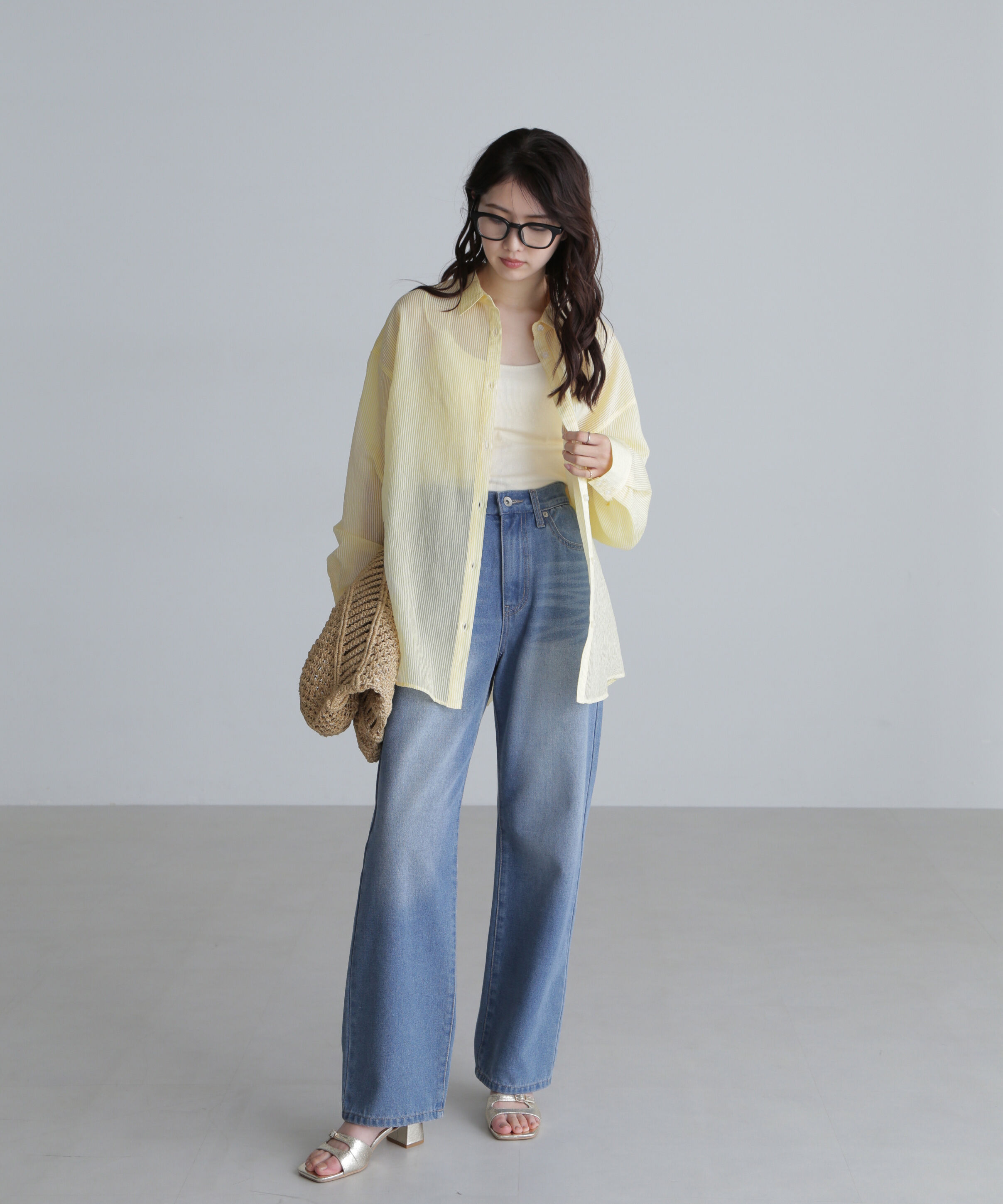  「シアーストライプオーバーシャツ」|シャツ・ブラウス|