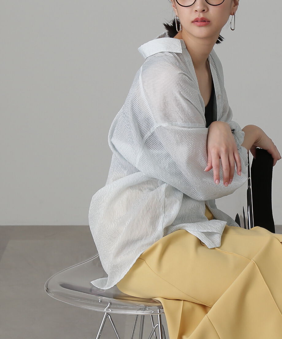  「シアーストライプオーバーシャツ」|シャツ・ブラウス|
