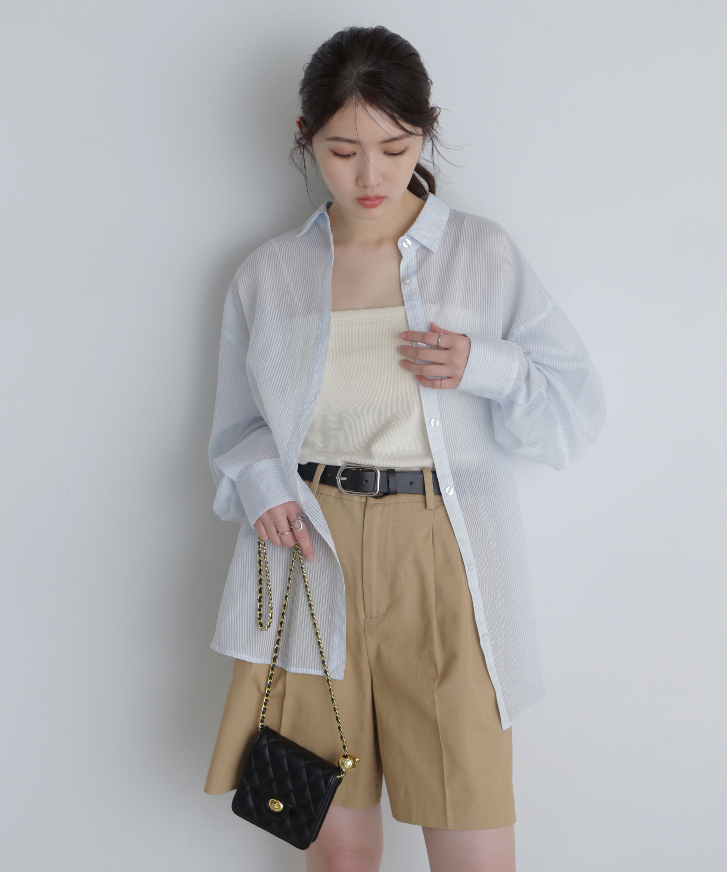  「シアーストライプオーバーシャツ」|シャツ・ブラウス|