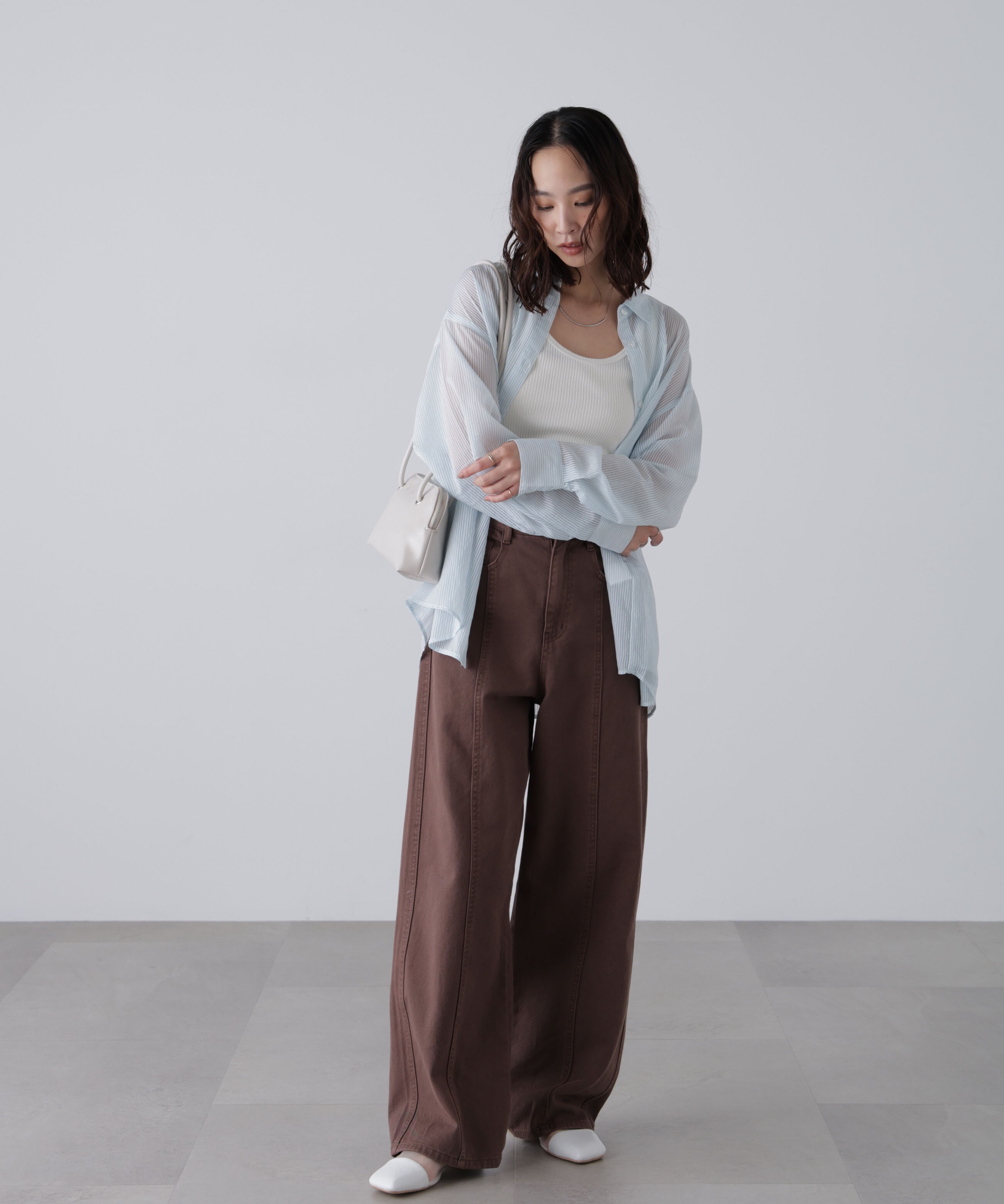  「シアーストライプオーバーシャツ」|シャツ・ブラウス|