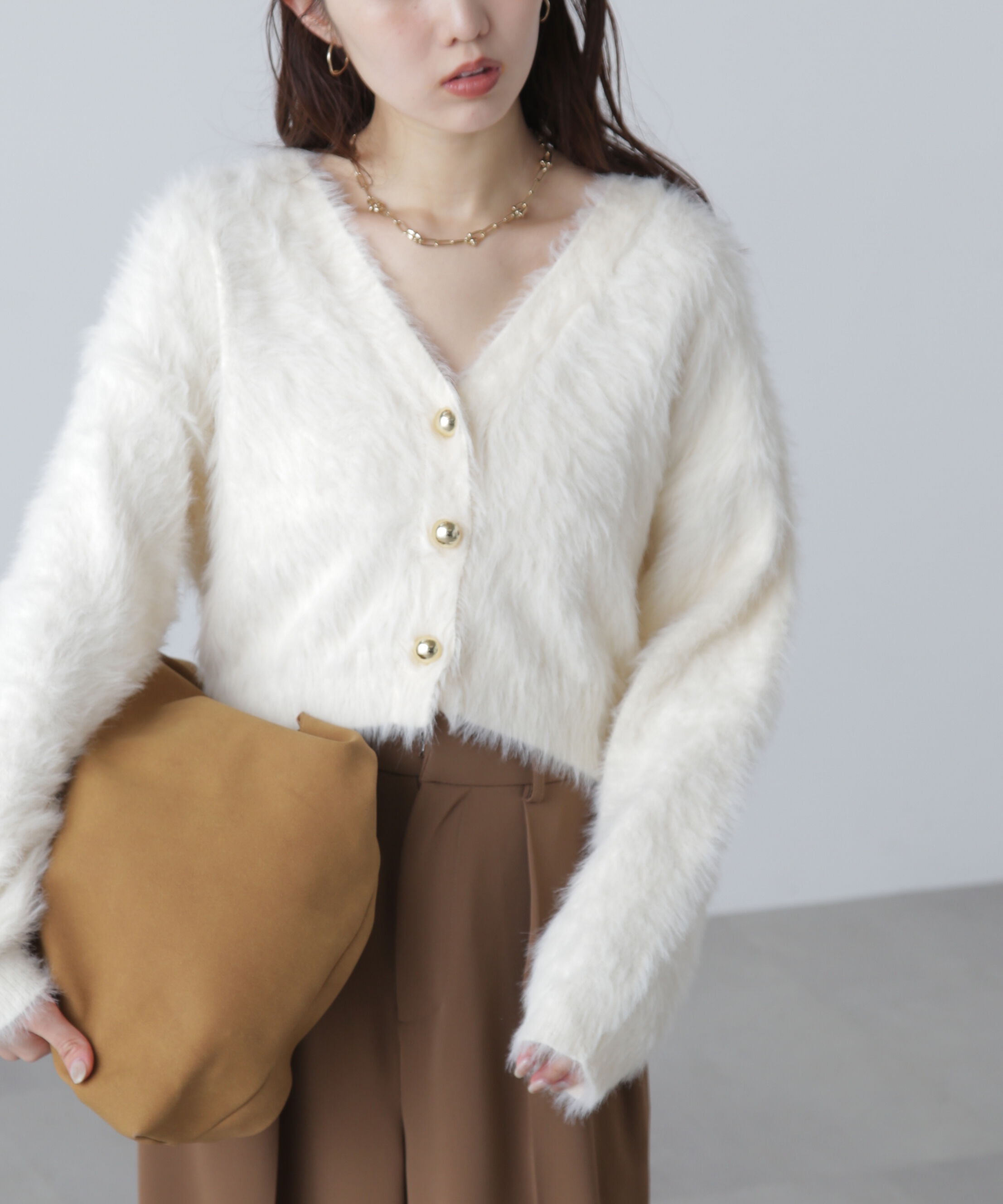  「金ボタンロングシャギーニットカーディガン〈ＭＦＭ〉」|ニット・セーター|