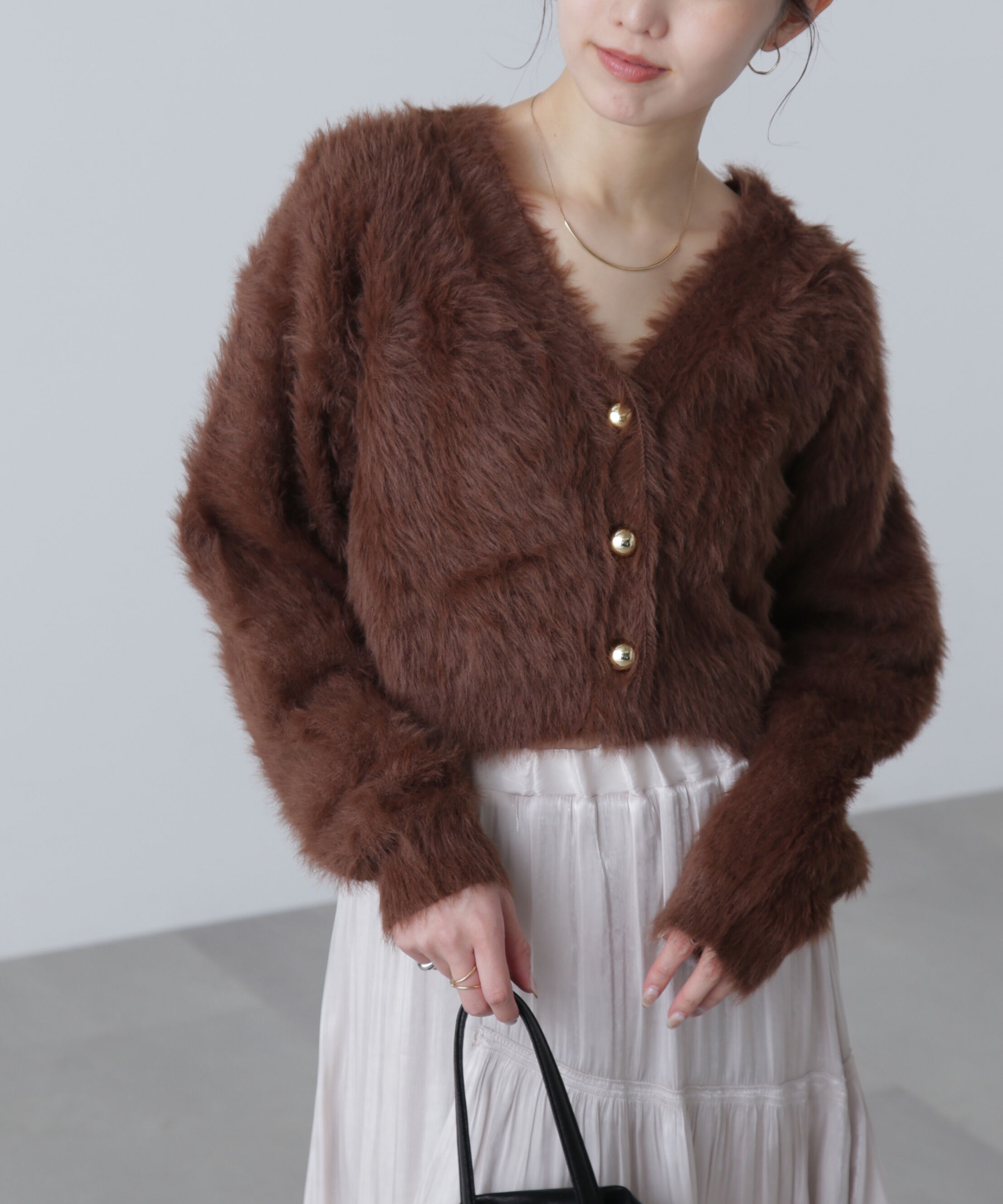  「金ボタンロングシャギーニットカーディガン〈ＭＦＭ〉」|ニット・セーター|