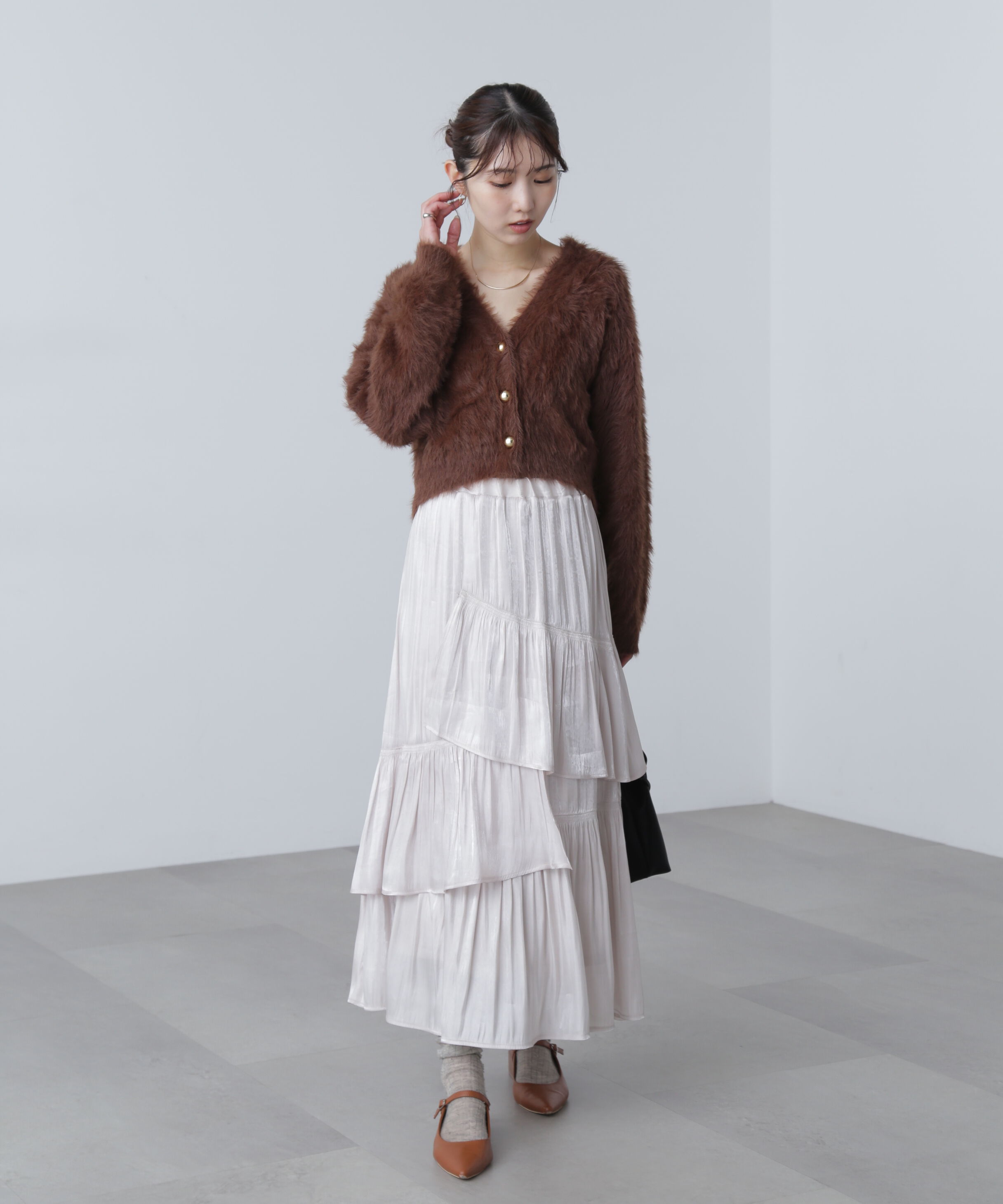  「金ボタンロングシャギーニットカーディガン〈ＭＦＭ〉」|ニット・セーター|