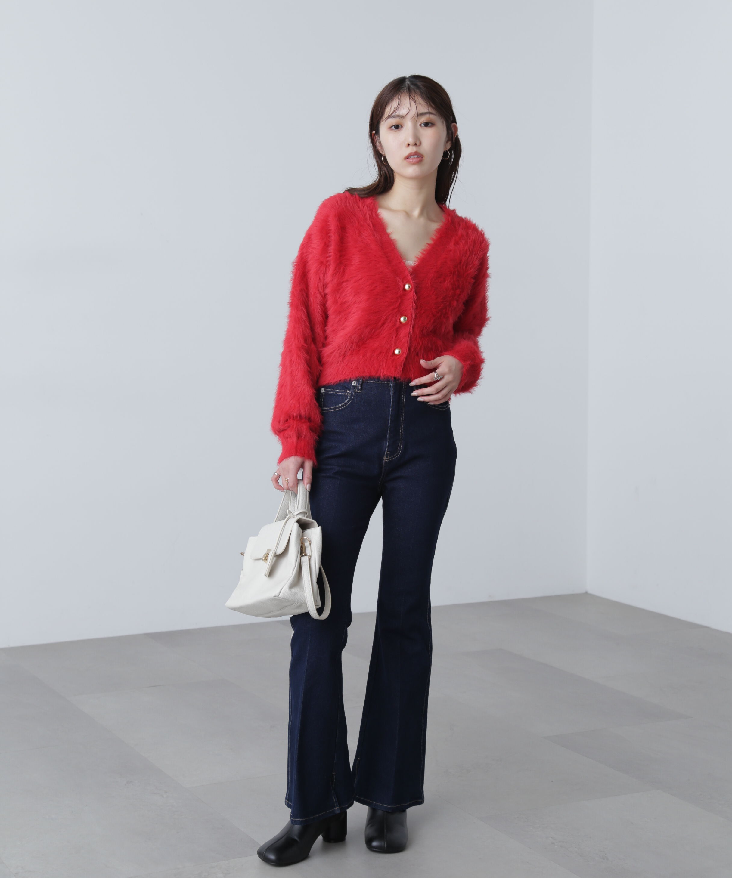  「金ボタンロングシャギーニットカーディガン〈ＭＦＭ〉」|ニット・セーター|