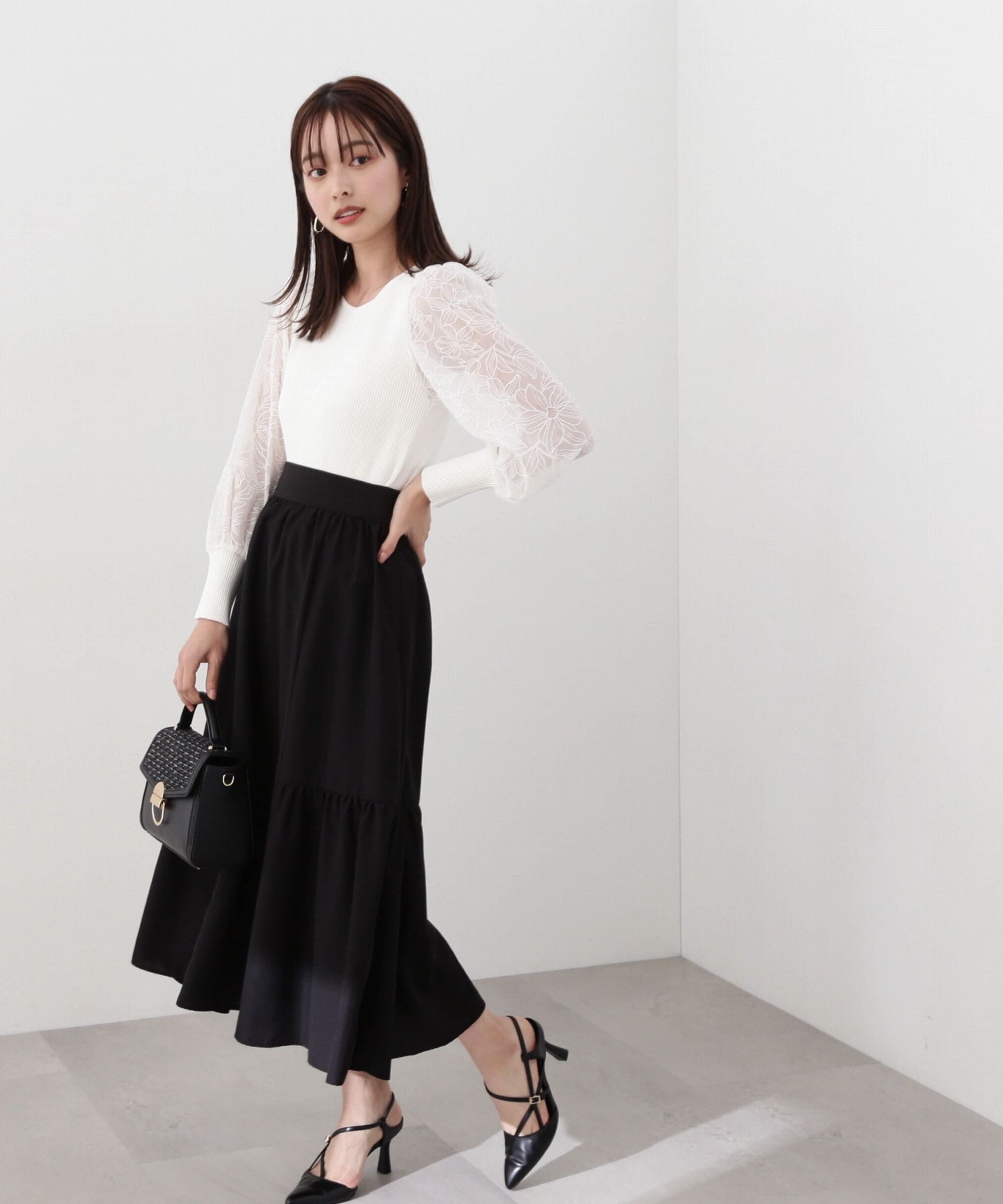 PROPORTION BODY DRESSING「サイドティアードフレアスカート」|スカート|