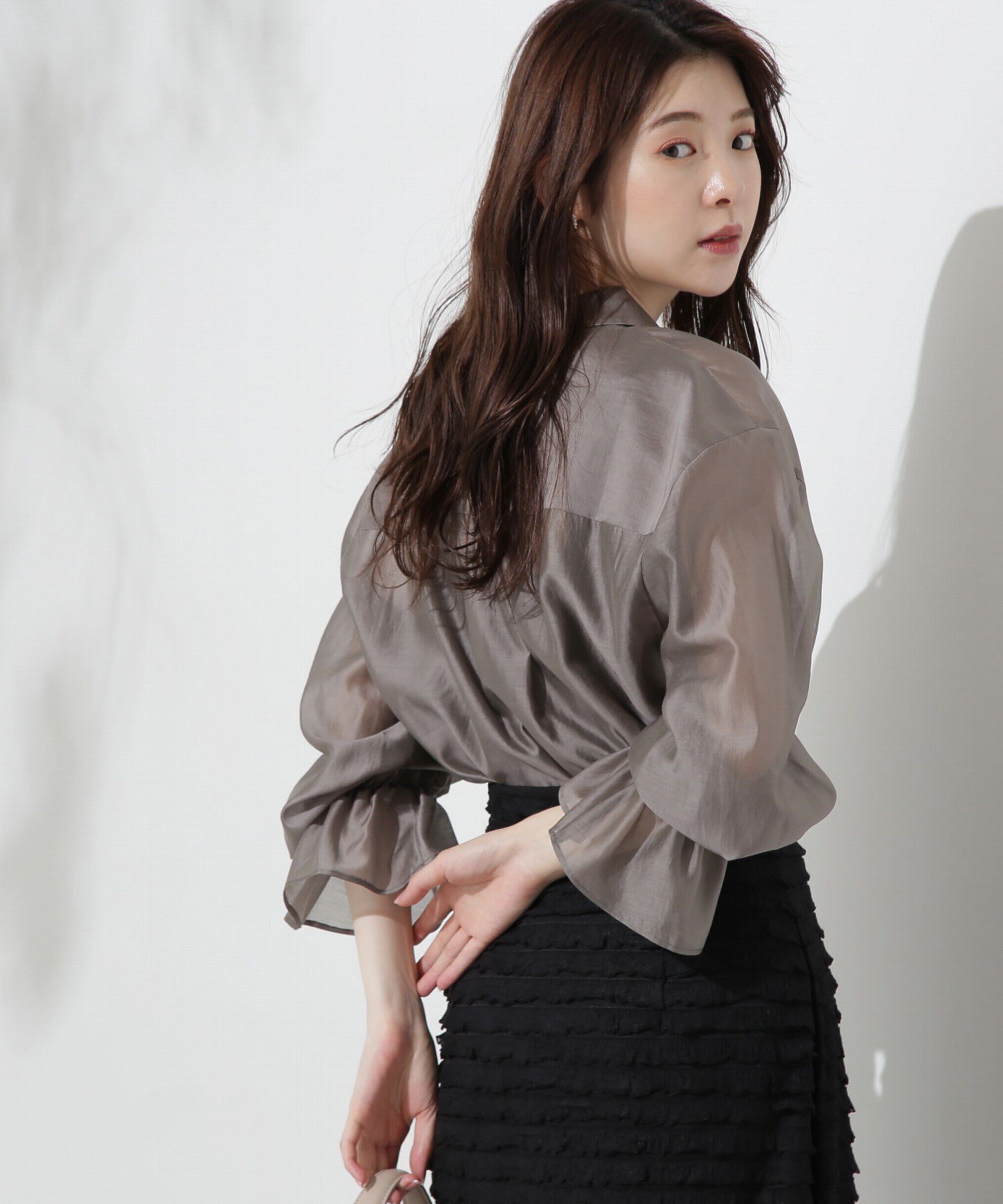 PROPORTION BODY DRESSING「キャンディースリーブシアーシャツ」|シャツ・ブラウス|