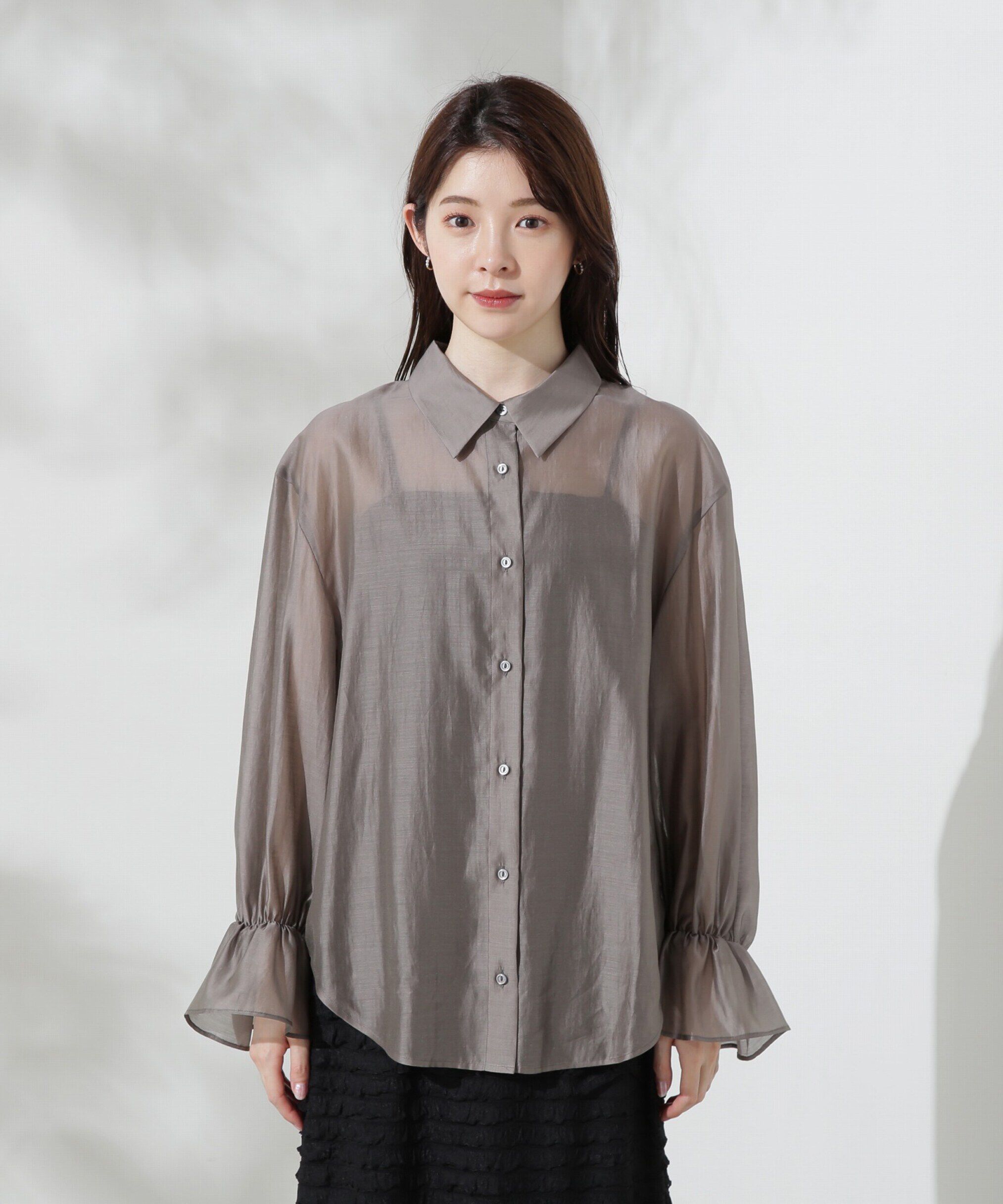 PROPORTION BODY DRESSING「キャンディースリーブシアーシャツ」|シャツ・ブラウス|