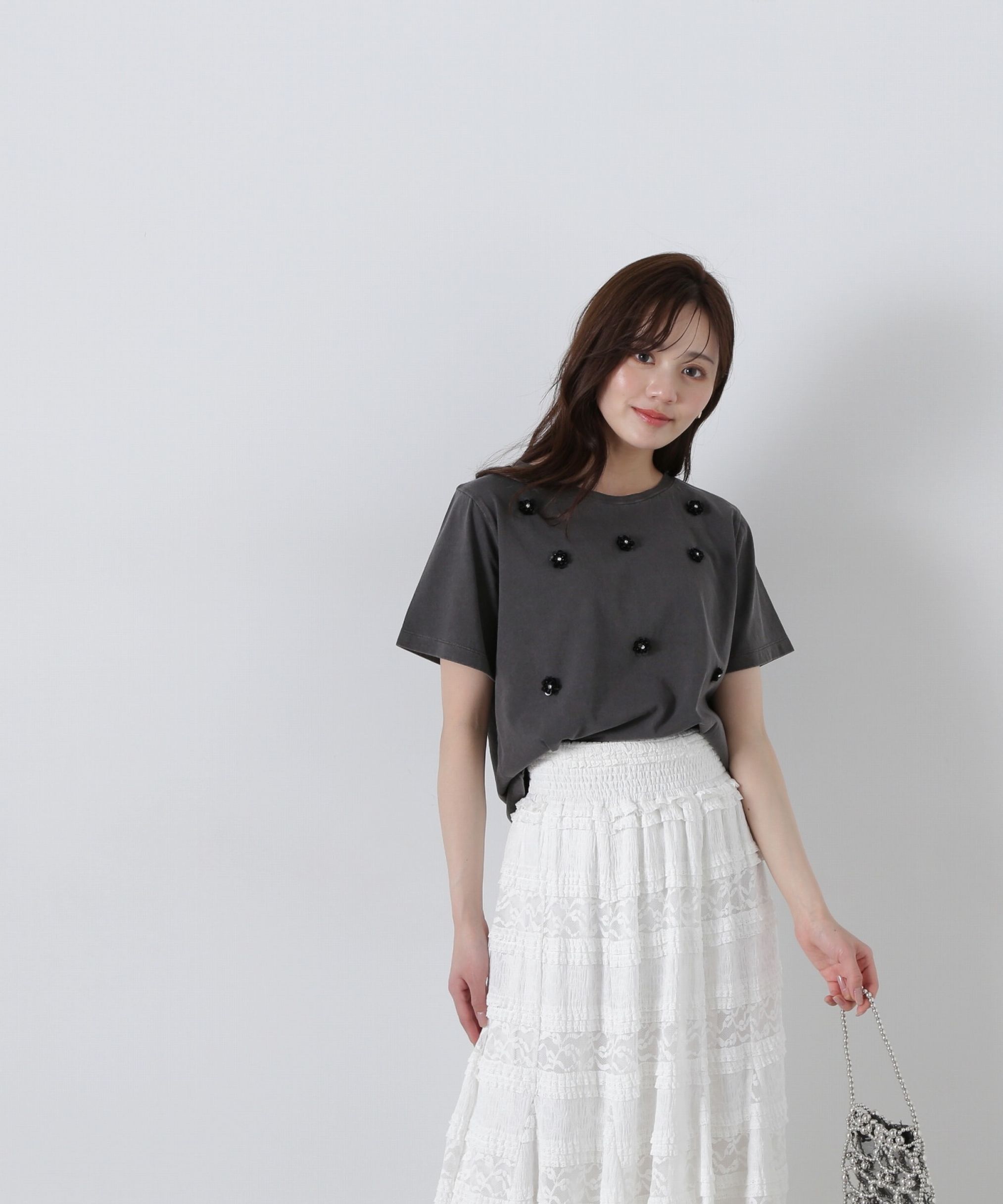PROPORTION BODY DRESSING「スパンコールTシャツ」|Tシャツ・カットソー|