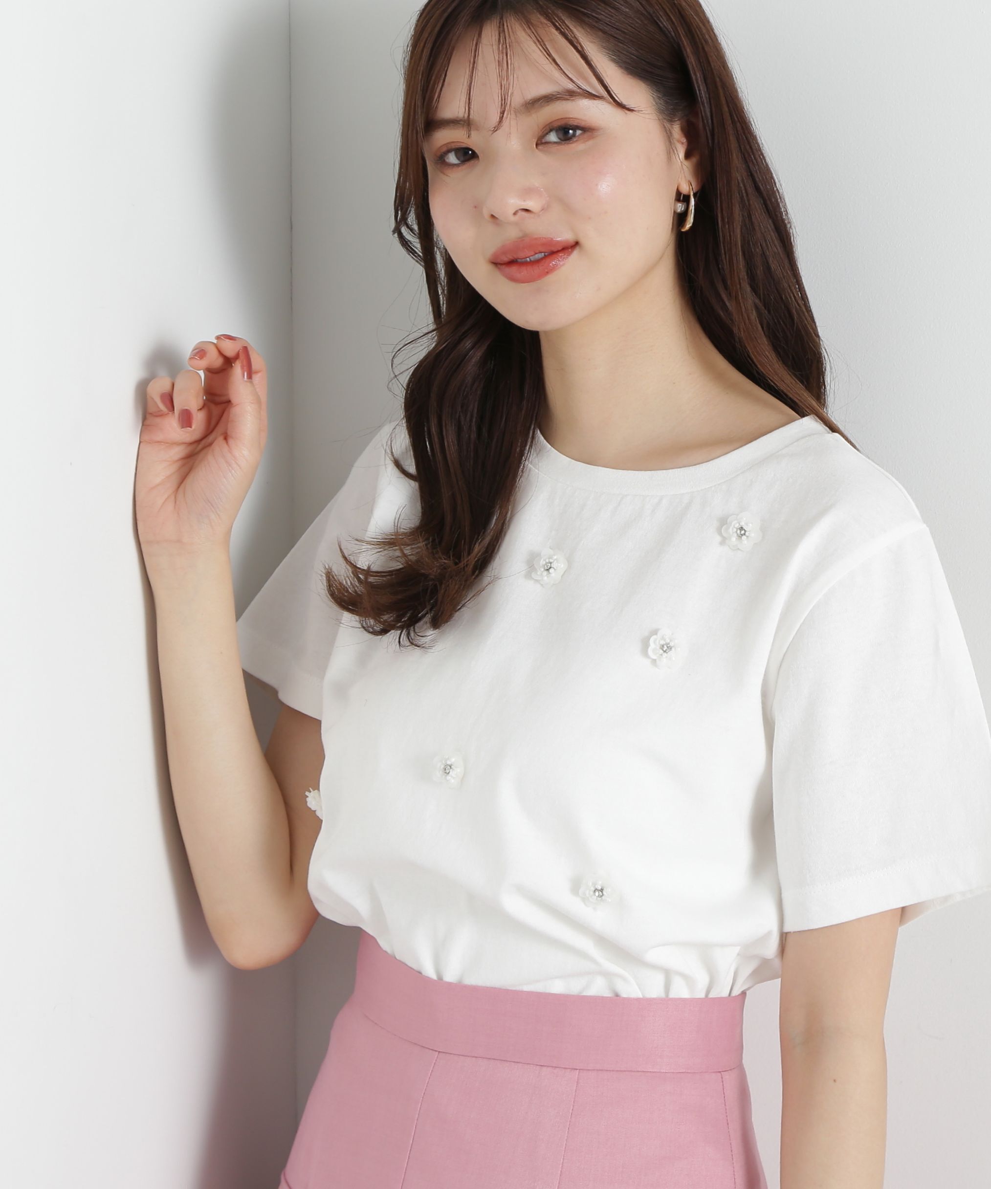 PROPORTION BODY DRESSING「スパンコールTシャツ」|Tシャツ・カットソー|ホワイト