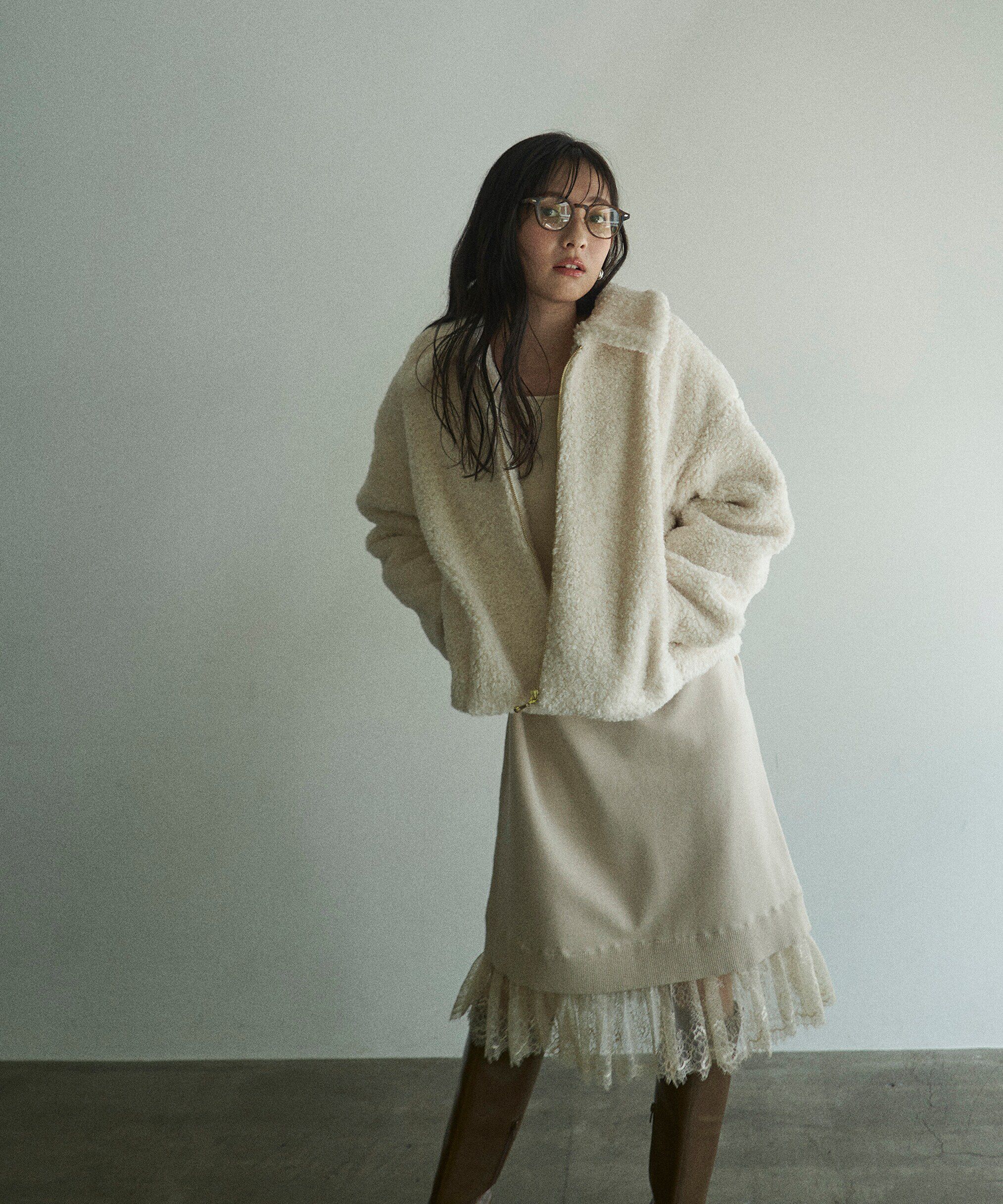 PROPORTION BODY DRESSING「《EDIT COLOGNE》裾レース付きニットワンピース　WEB限定」|ワンピース|