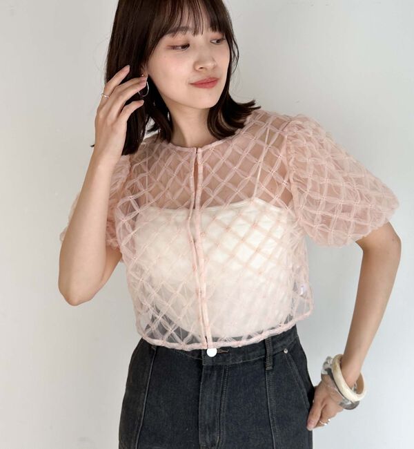 archives「チュールモチーフバルーンスリーブＴＯＰＳ」|シャツ・ブラウス|PINK