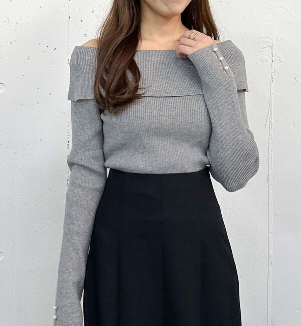 archives「オフショルプルオーバー」|ニット・セーター|GRAY