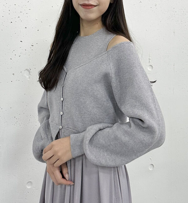 archives「オフショルニットカーディガン&times;ドッキングワンピースＳＥＴ」|ワンピース|